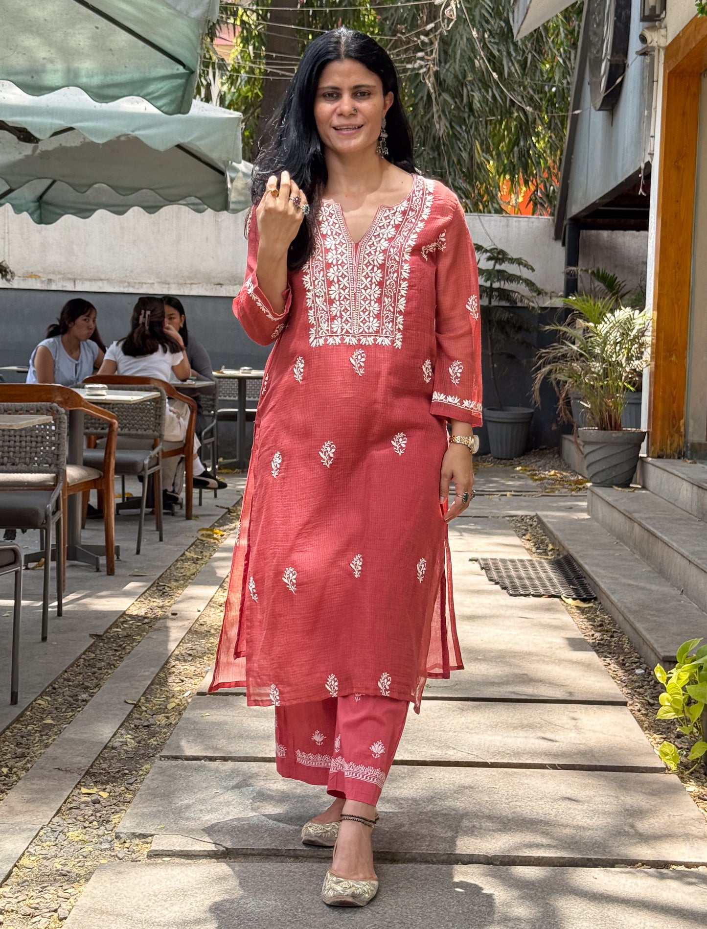 Handloom And Handembroidered Chikankari Cotton Pant