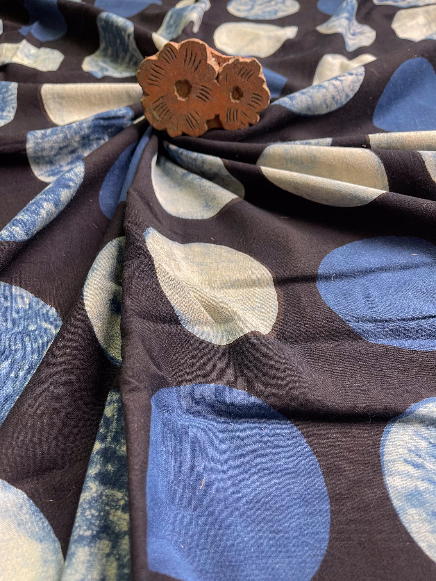 Handloom Cotton Handblock Printed Natural Dyed Ajrakh Fabric