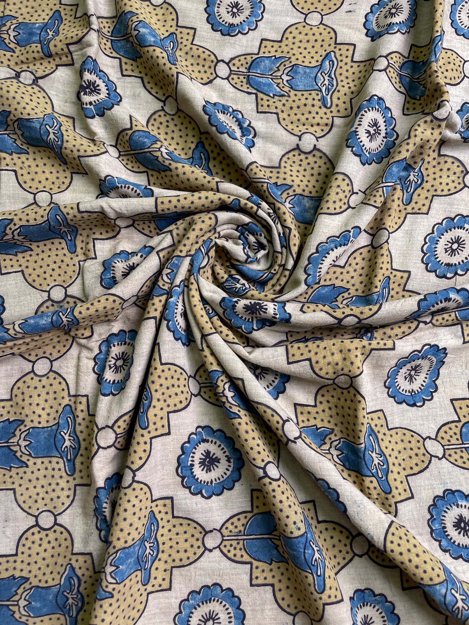 Handloom Cotton Handblock Printed Natural Dyed Ajrakh Fabric