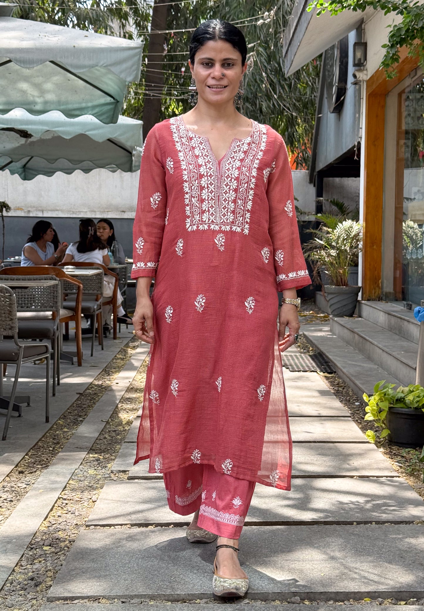 Handloom And Handembroidered Chikankari Cotton Pant