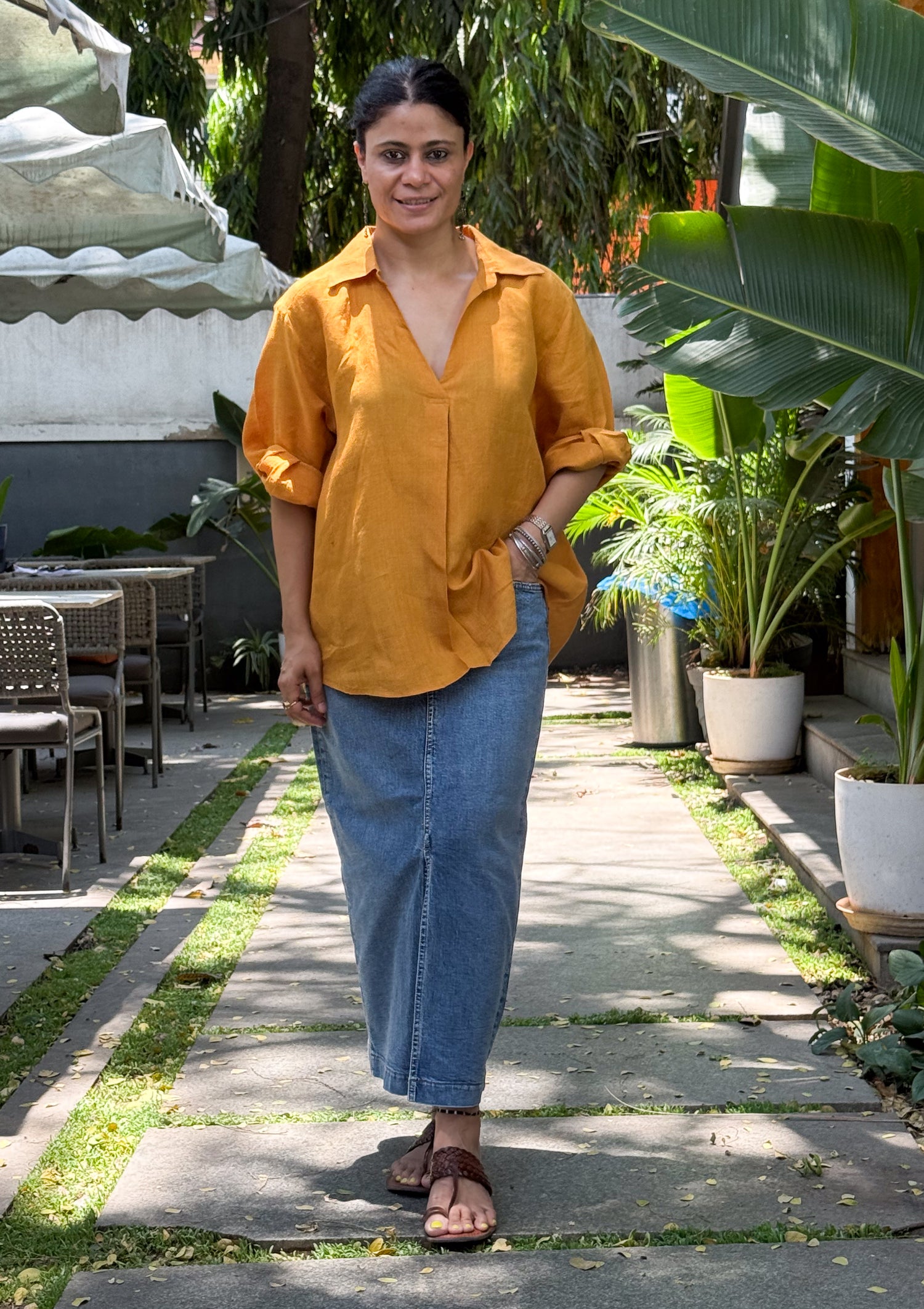 Handloom Linen By Linen Top