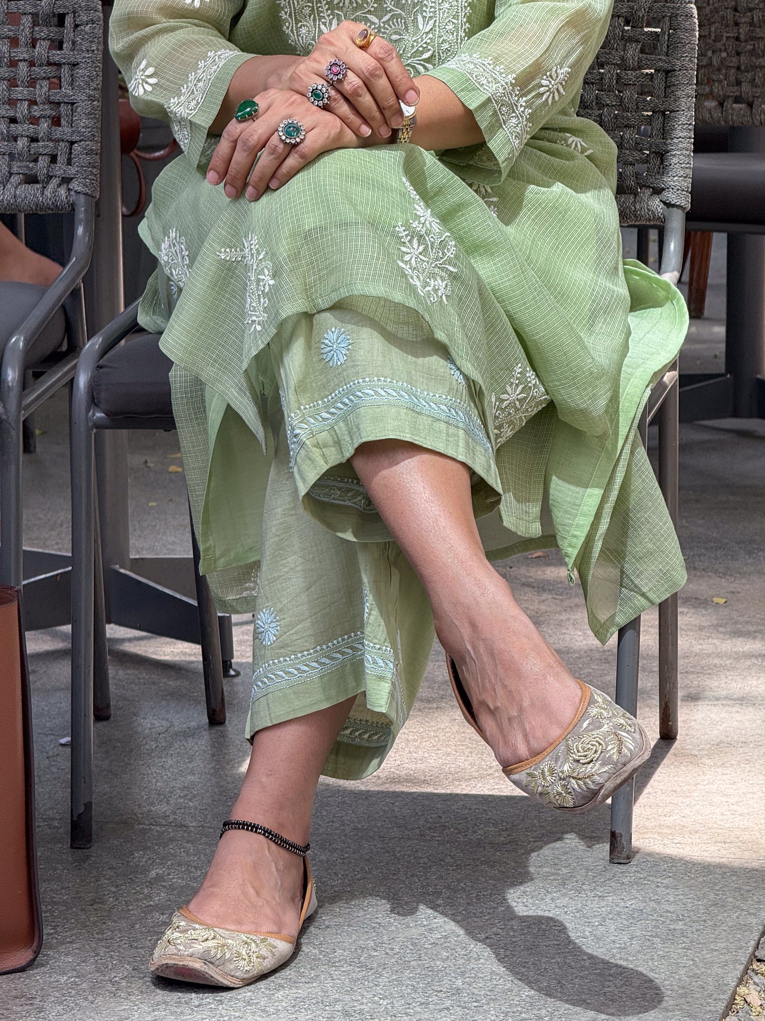 Handloom And Handembroidered Chikankari Cotton Pant