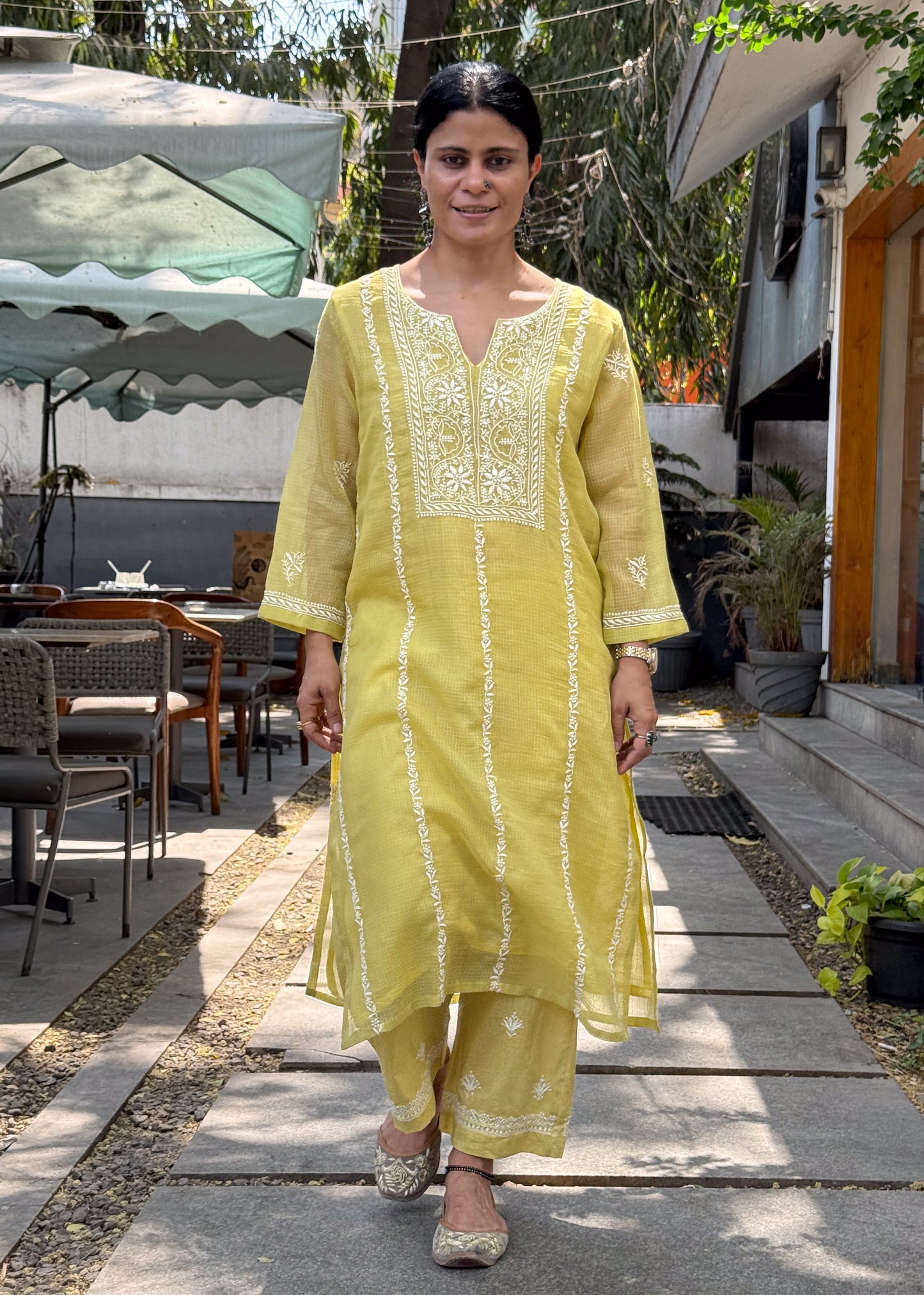 Handloom And Handembroidered Chikankari Cotton Pant