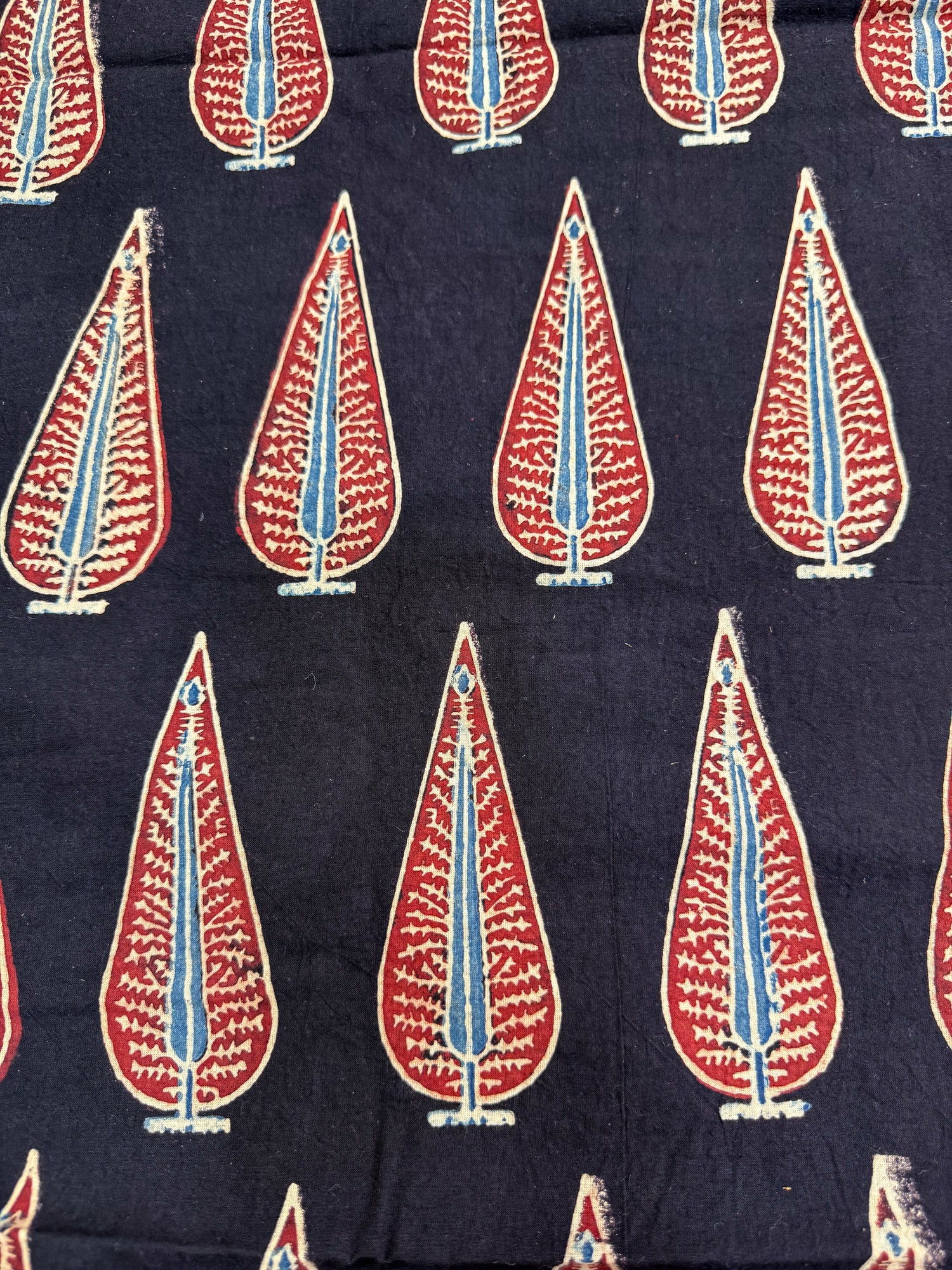 Handblock Printed Natural Dyed Ajrakh Cotton Fabric