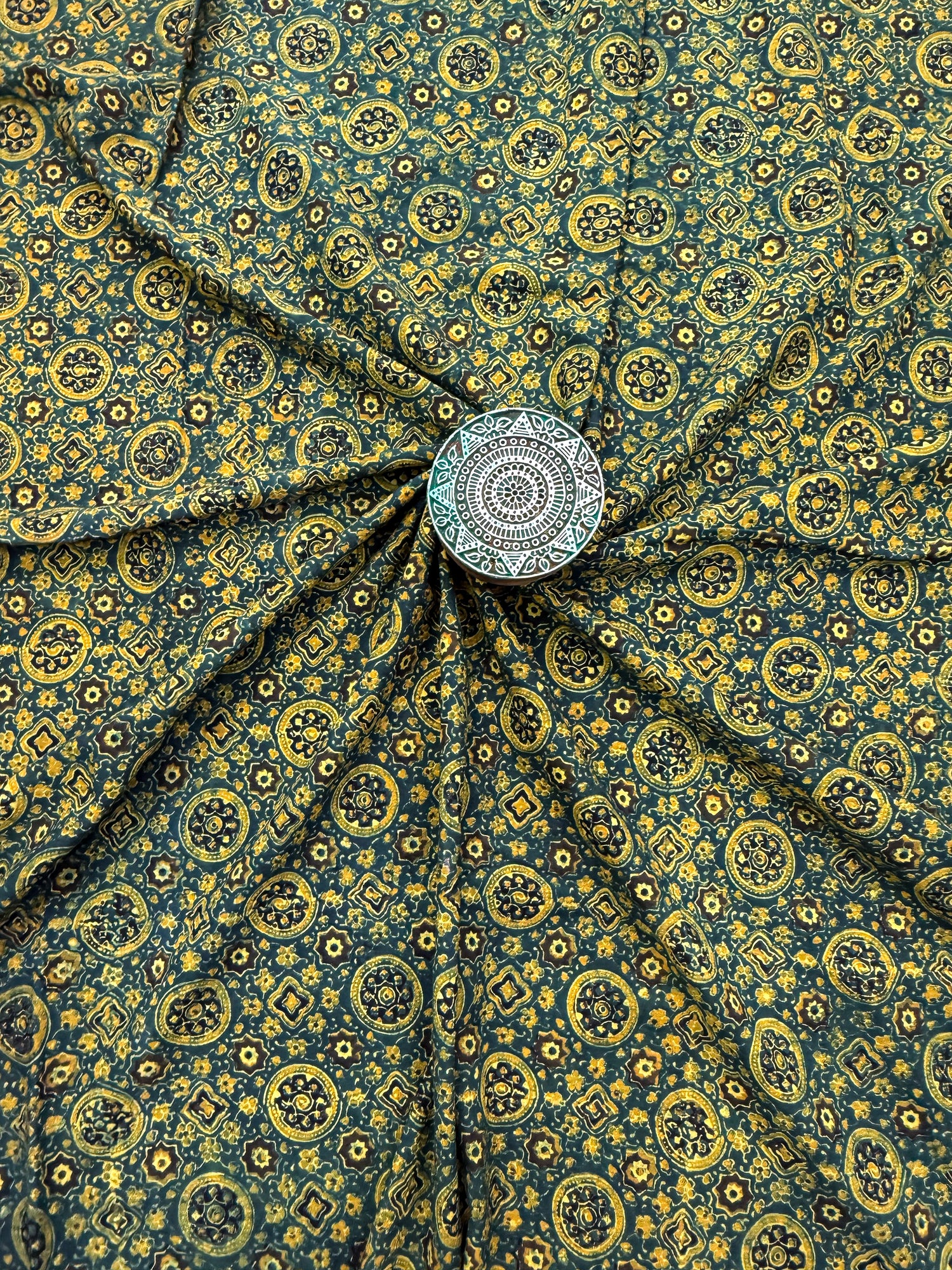 Handblock Printed Natural Dyed Ajrakh Cotton Fabric