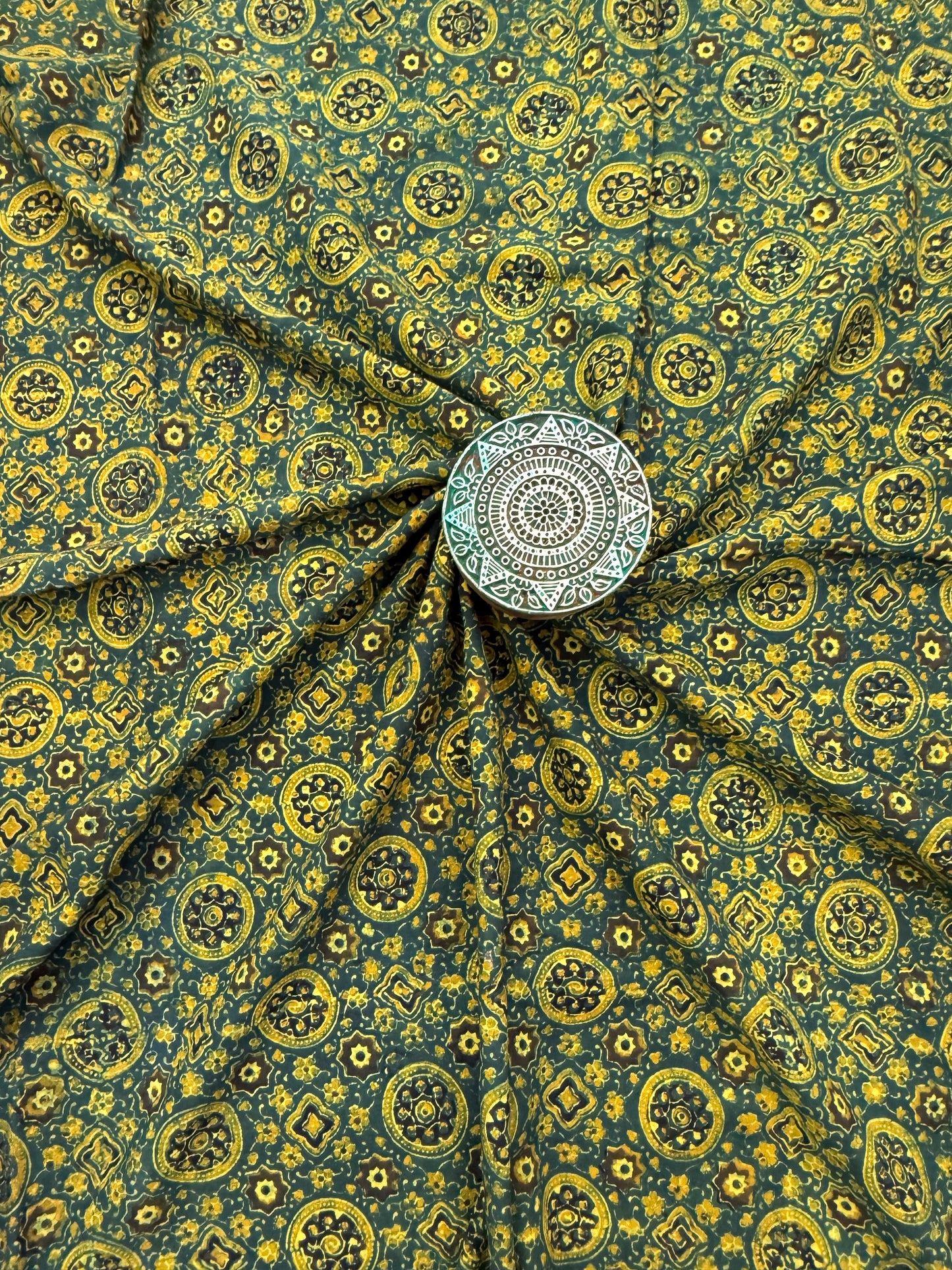 Handblock Printed Natural Dyed Ajrakh Cotton Fabric