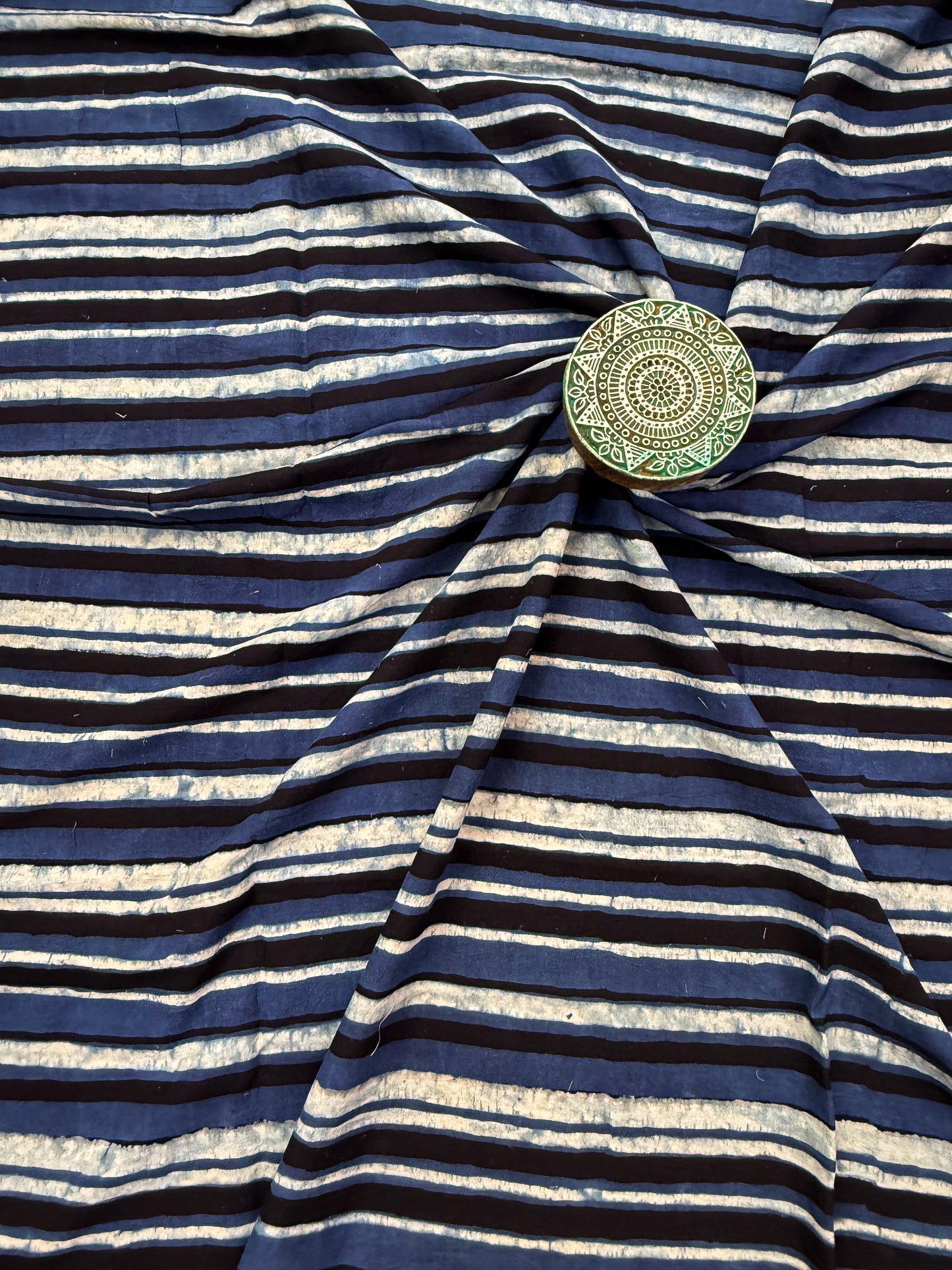 Handblock Printed Natural Dyed Ajrakh Cotton Fabric