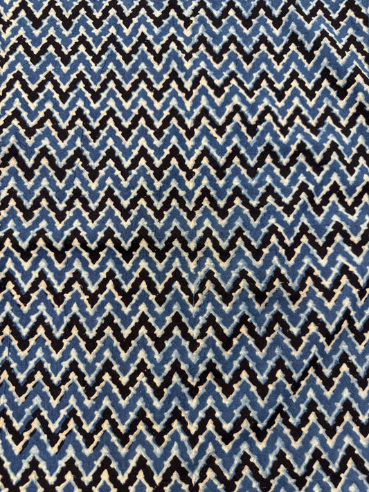 Handblock Printed Natural Dyed Ajrakh Cotton Fabric