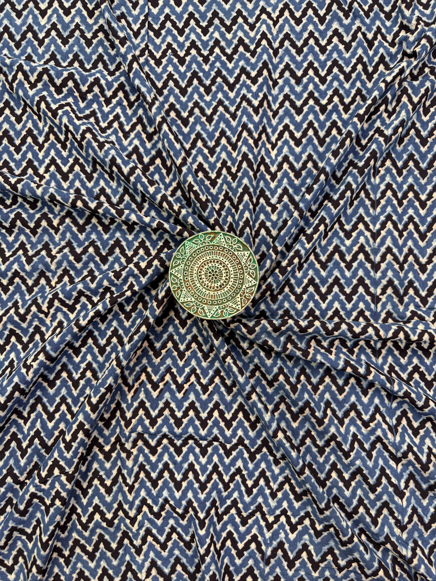 Handblock Printed Natural Dyed Ajrakh Cotton Fabric