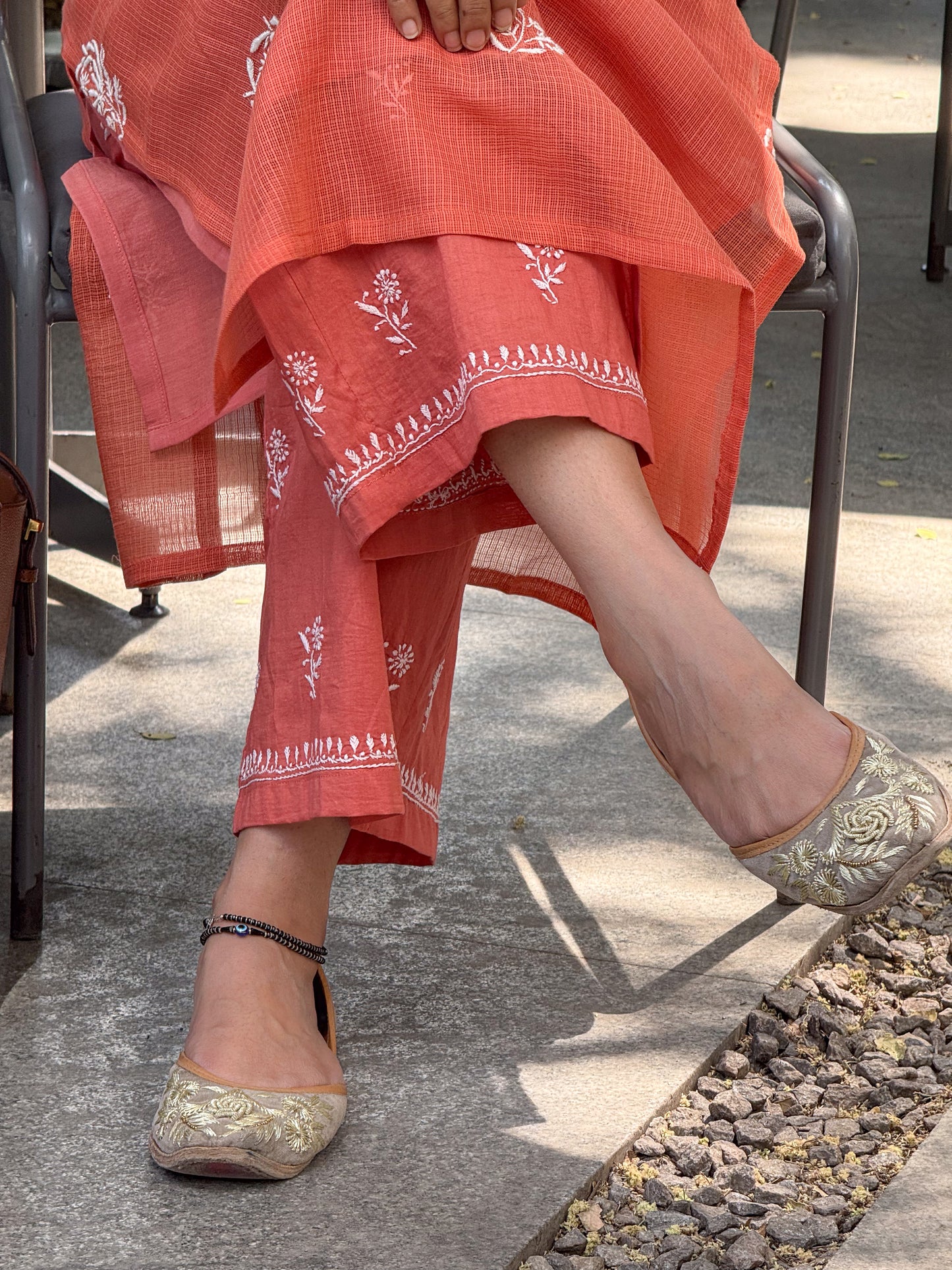 Handloom And Handembroidered Chikankari Cotton Pant