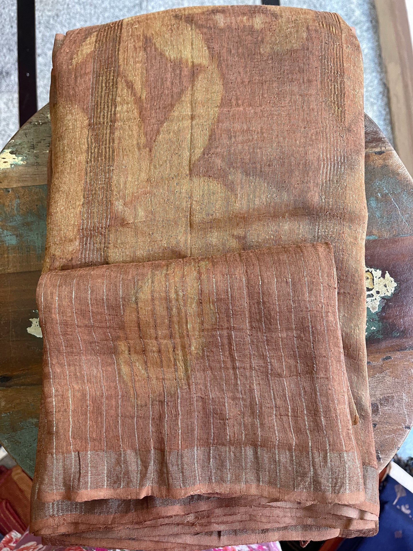 Handloom Natural Dyed Tussar Silk Saree