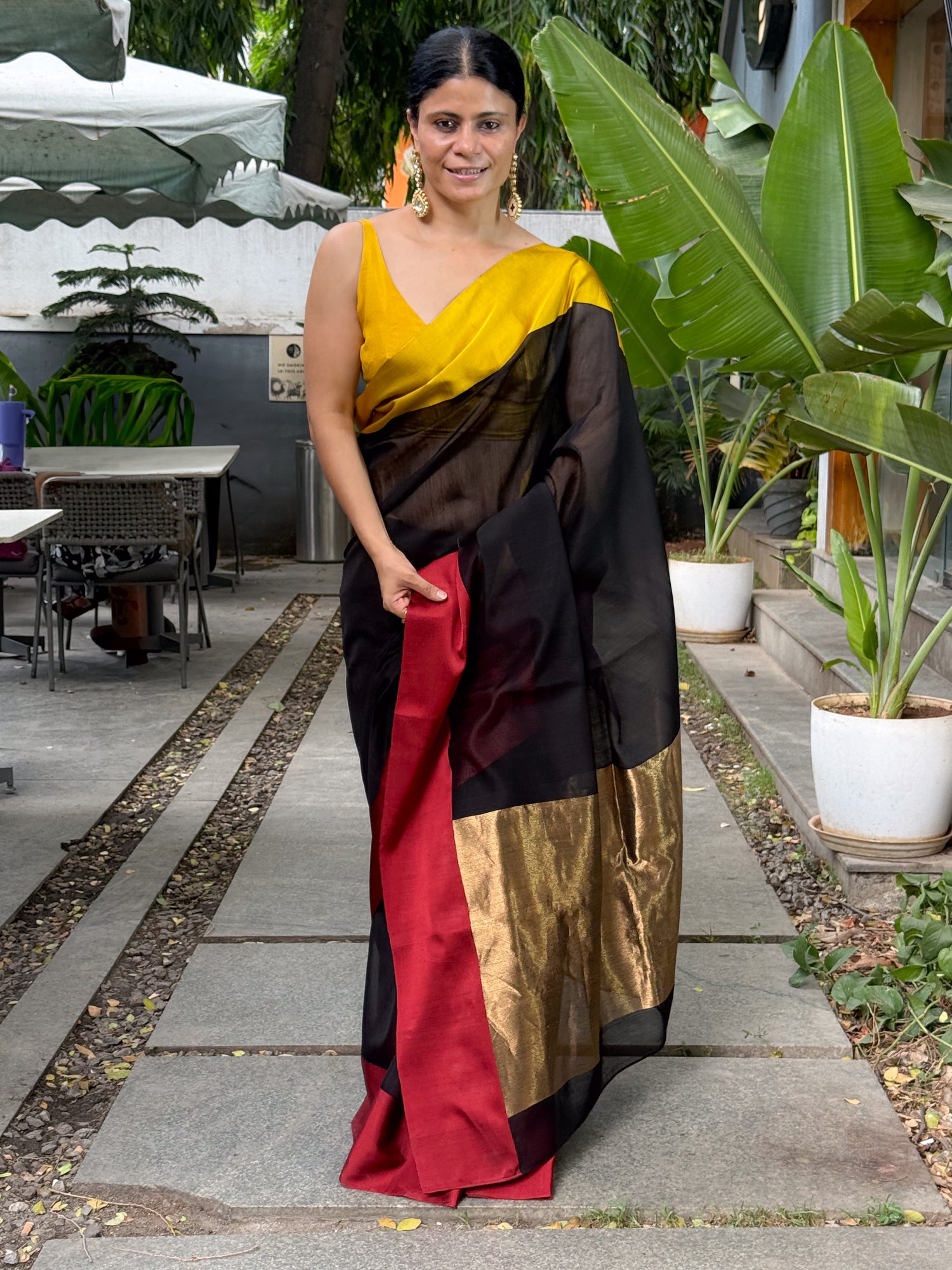 Handloom Chanderi Cotton Silk With Mashroo Silk Border Saree