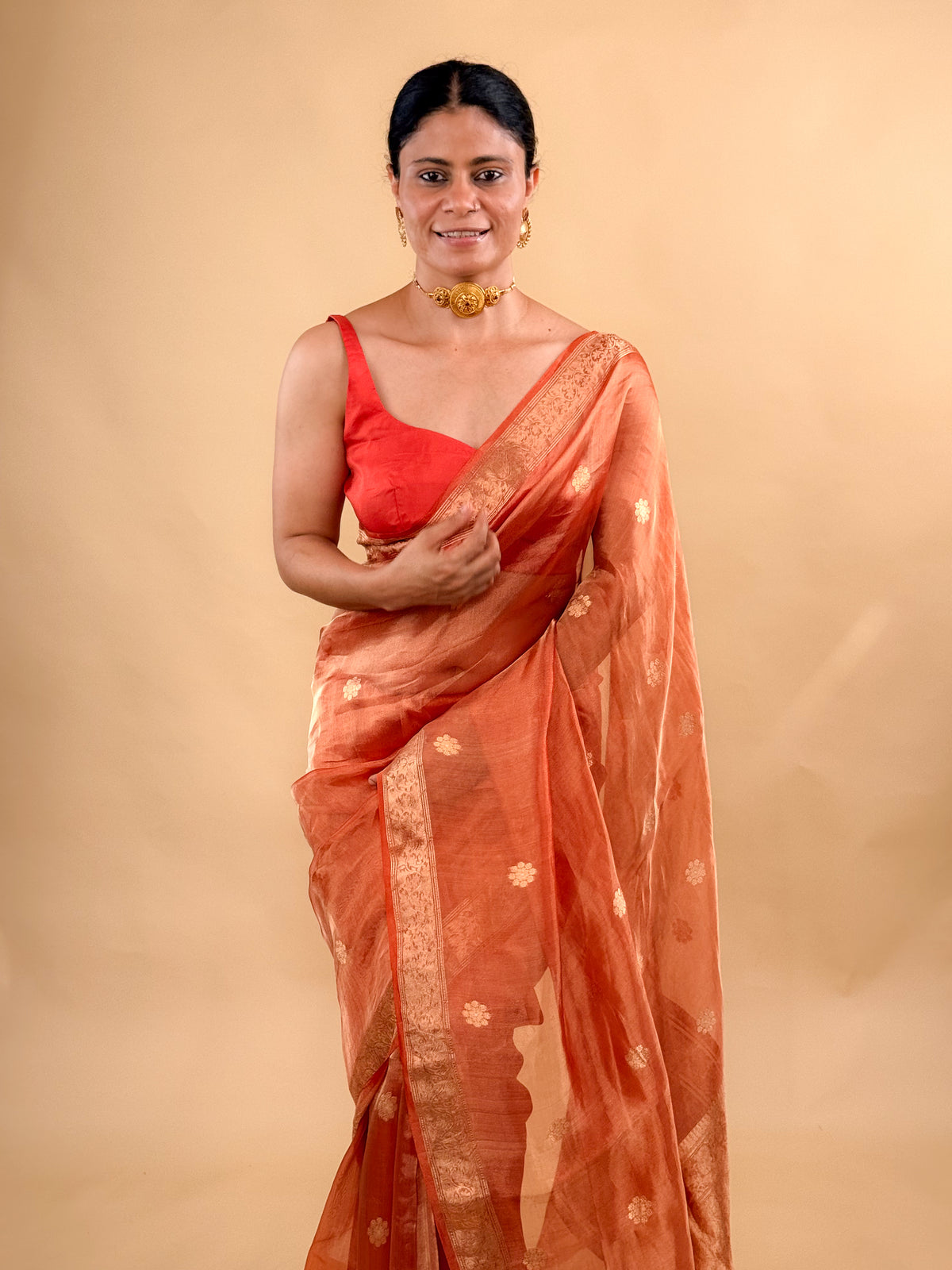 Handwoven Ektara Tissue Silk Banarasi Saree