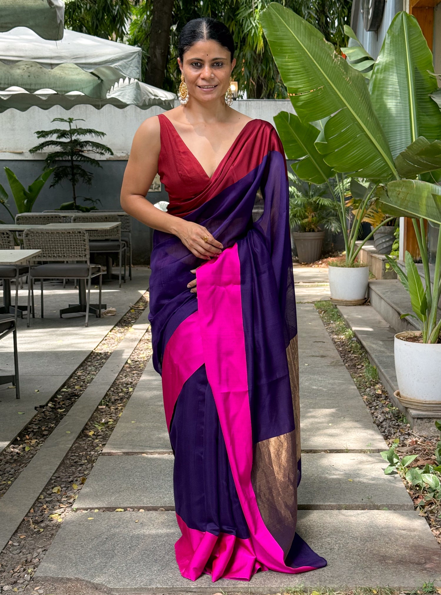 Handloom Chanderi Cotton Silk With Mashroo Silk Border  Saree
