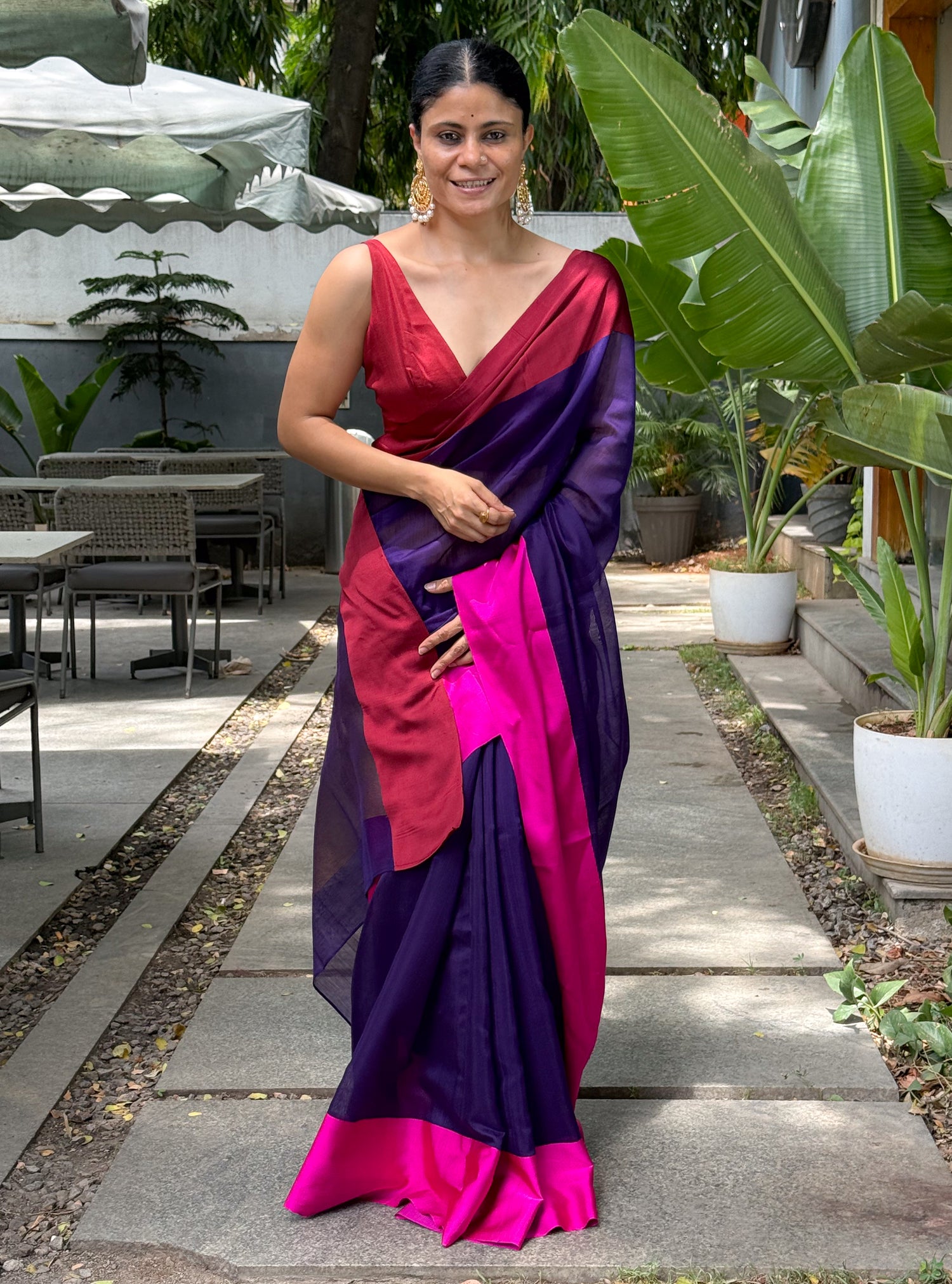 Handloom Chanderi Cotton Silk With Mashroo Silk Border  Saree