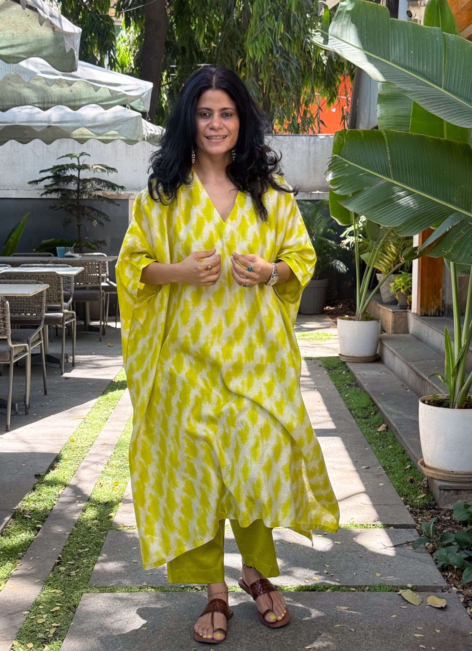 Handwoven Pure Shibori Mulberry Silk Kaftan