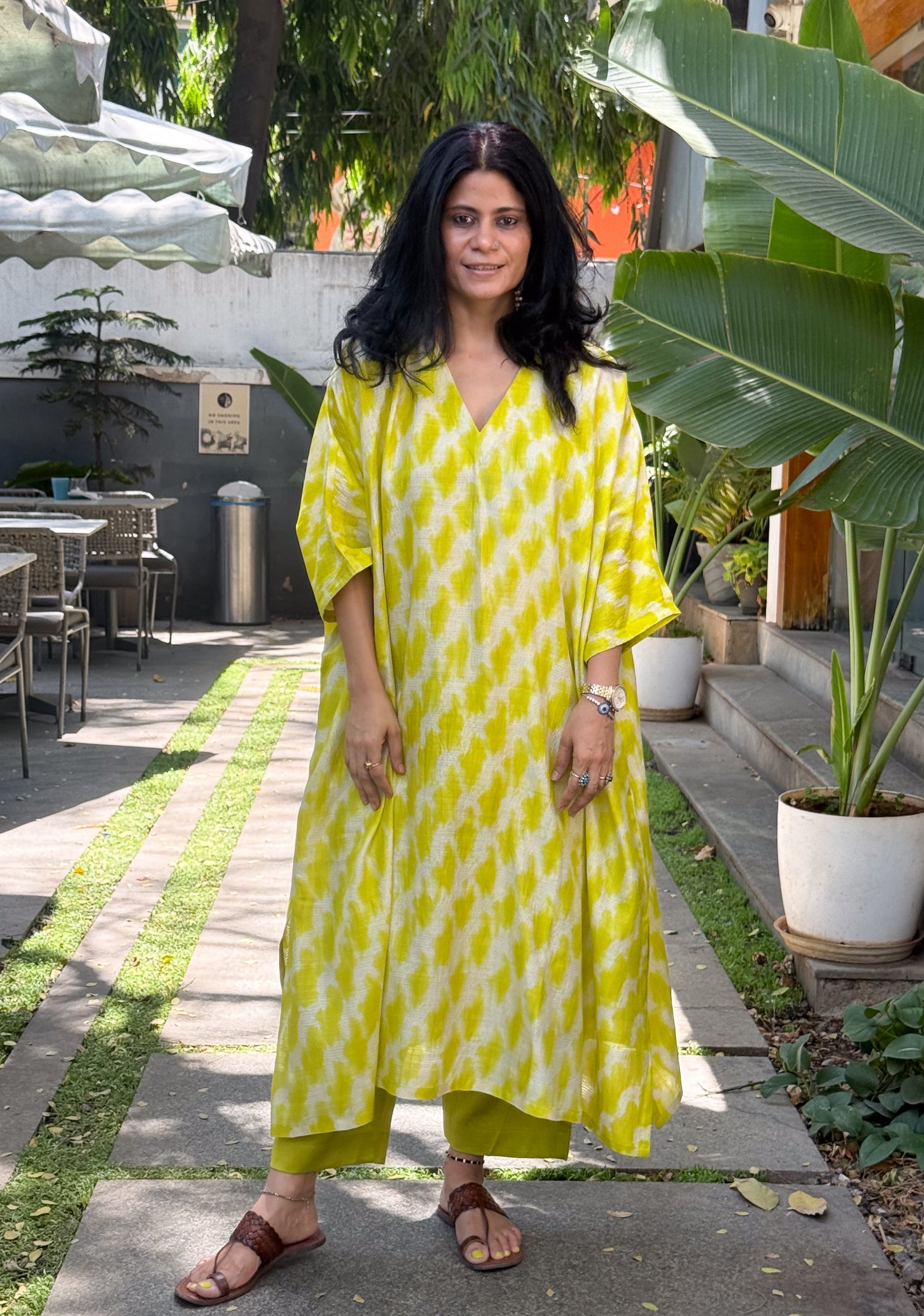 Handwoven Pure Shibori Mulberry Silk Kaftan