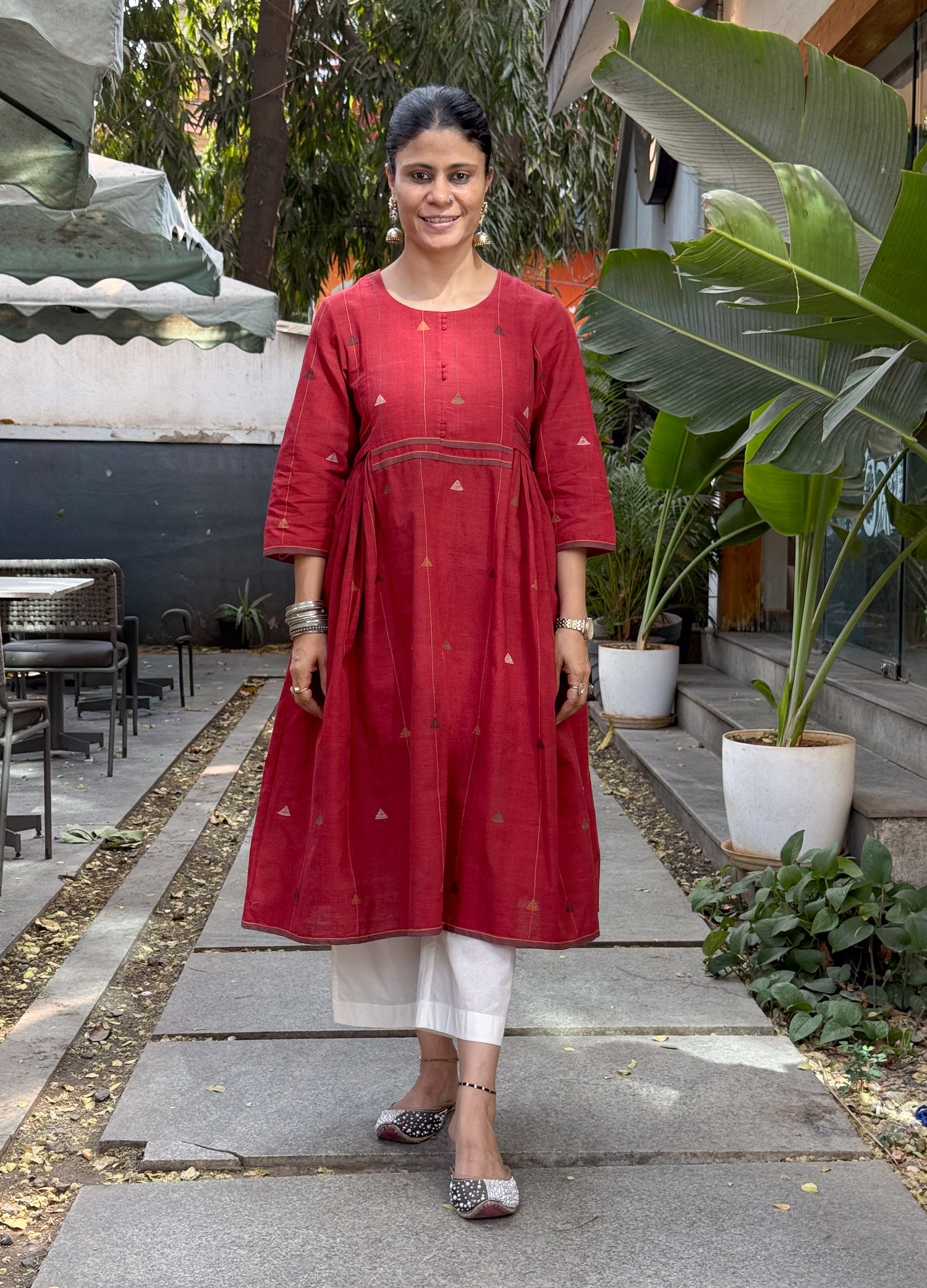 Handwoven Jamdani Kalidar Kurta