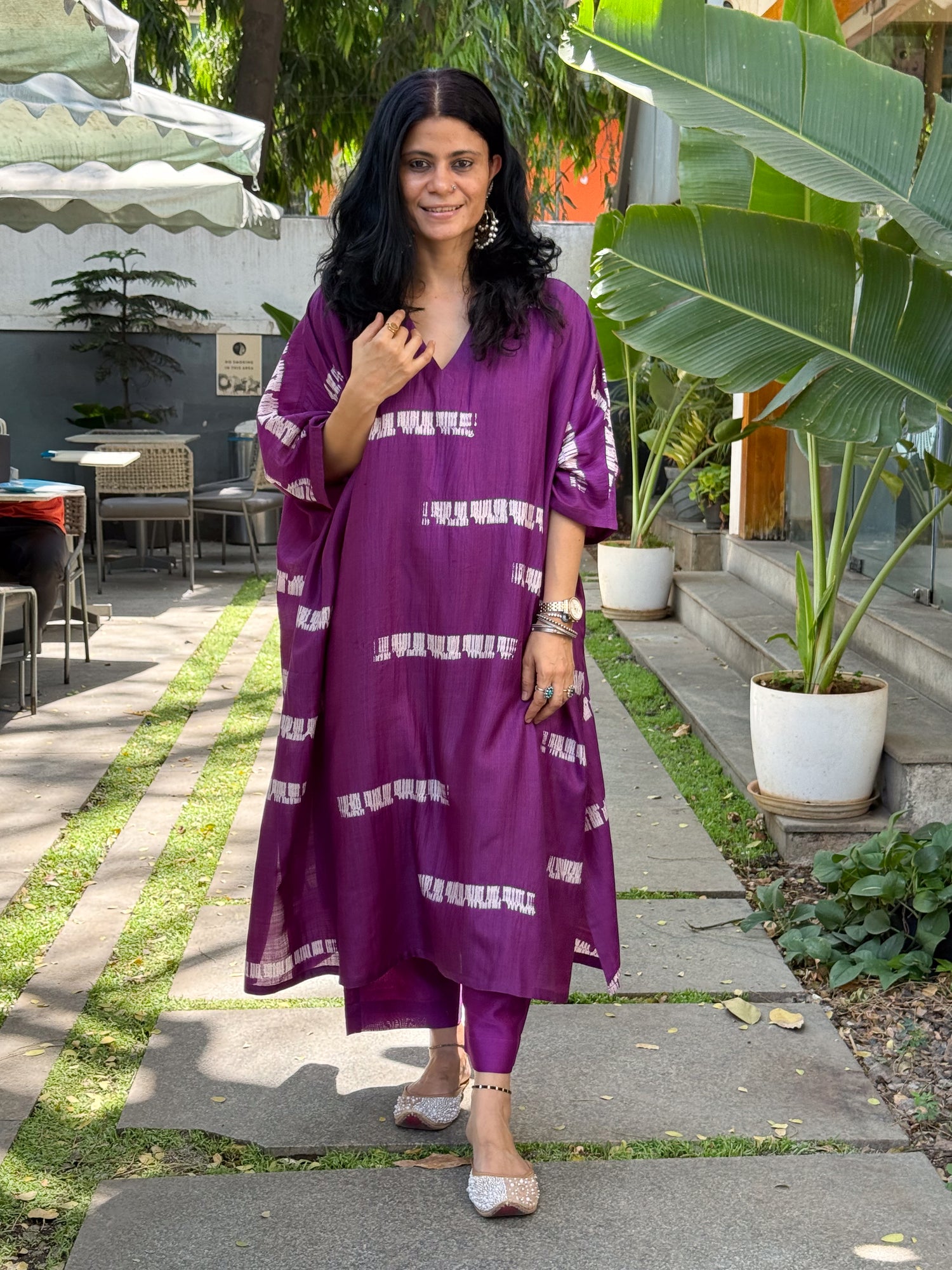 Handwoven Pure Shibori Mulberry Silk Kaftan