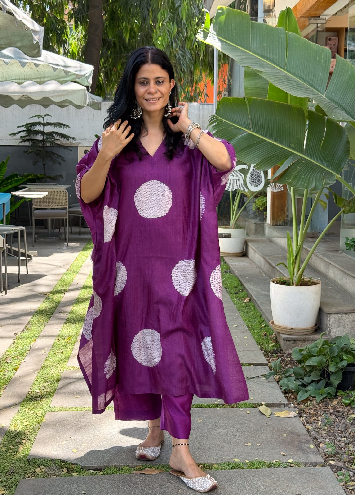 Handwoven Pure Shibori Mulberry Silk Kaftan