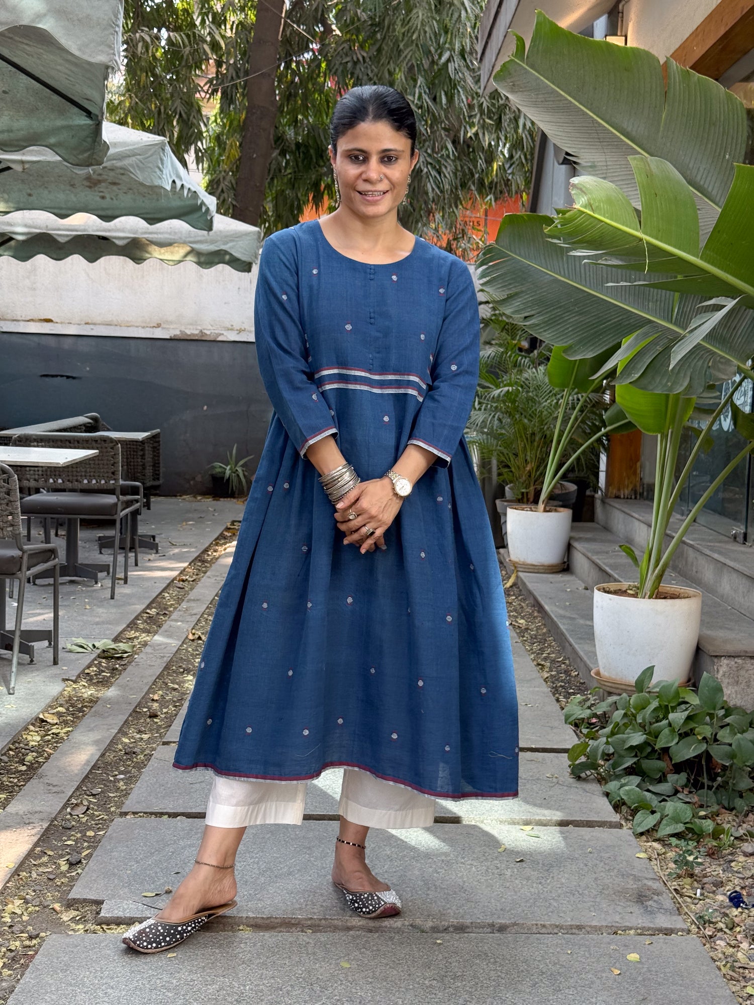 Handwoven Jamdani Kalidar Kurta