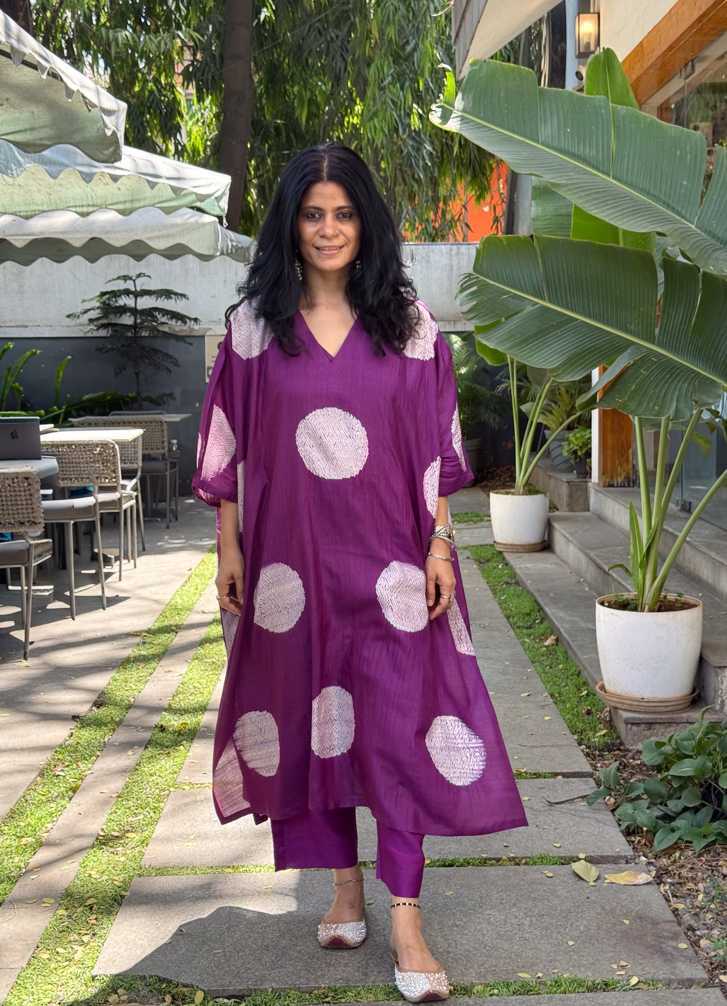 Handwoven Pure Shibori Mulberry Silk Kaftan