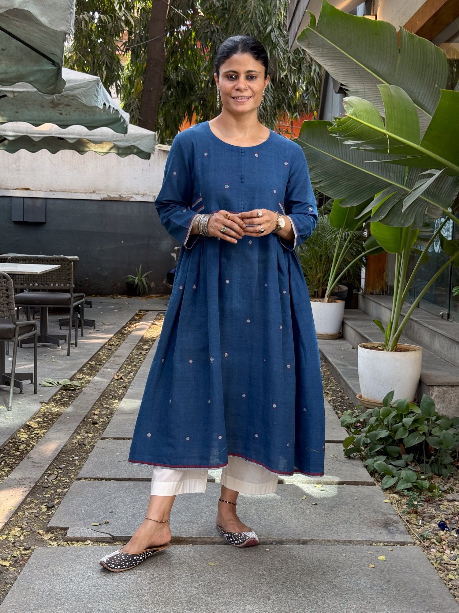 Handwoven Jamdani Kalidar Kurta