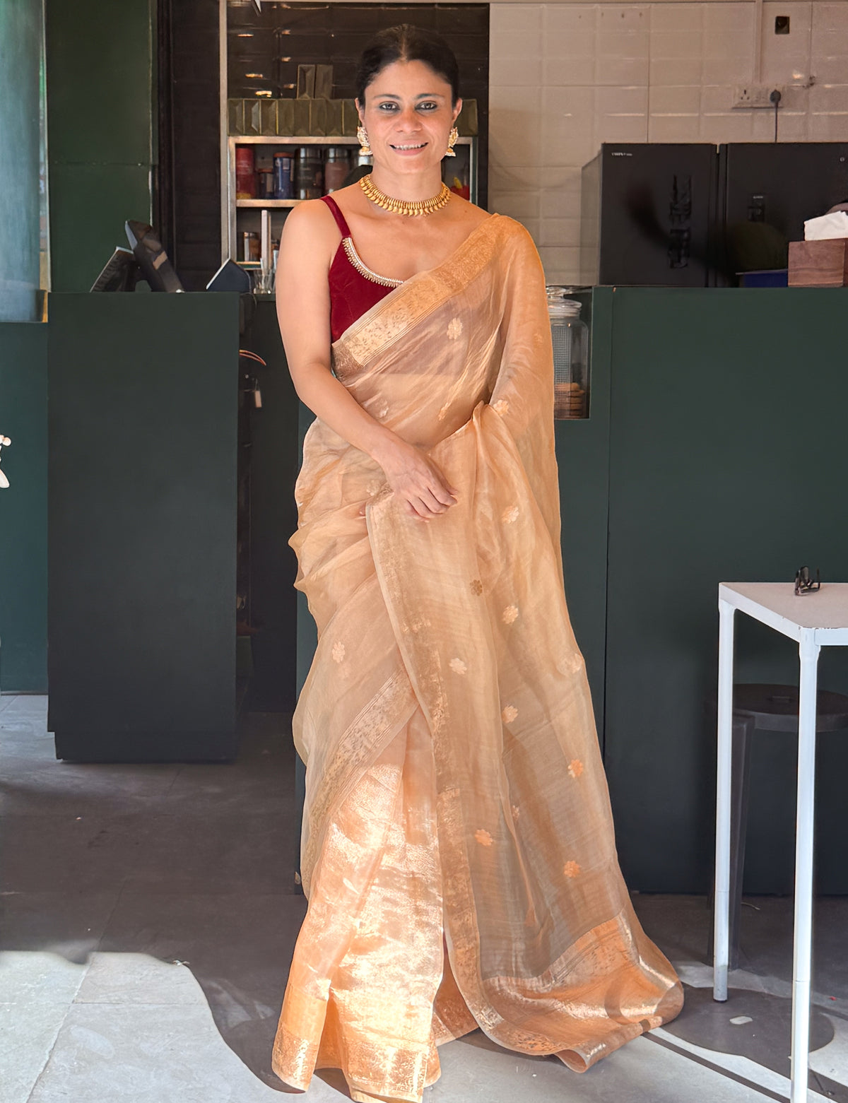Handwoven Ektara Tissue Silk Banarasi Saree