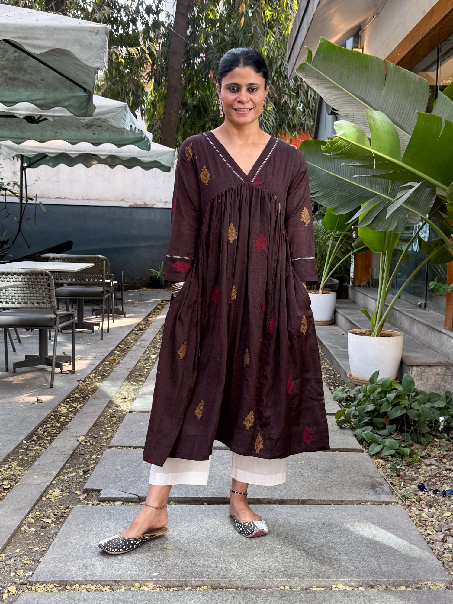 Handwoven Jamdani Kalidar Kurta