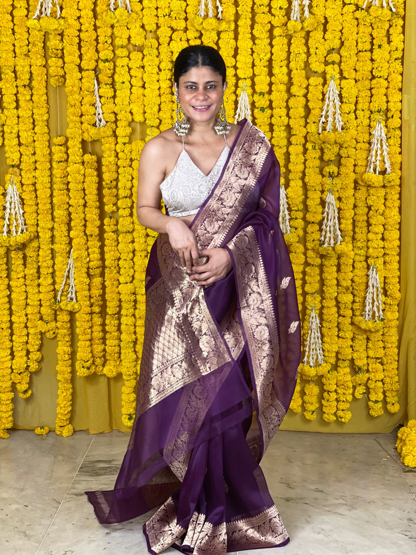 Handloom Kora Kadwa Banarasi Silk Saree
