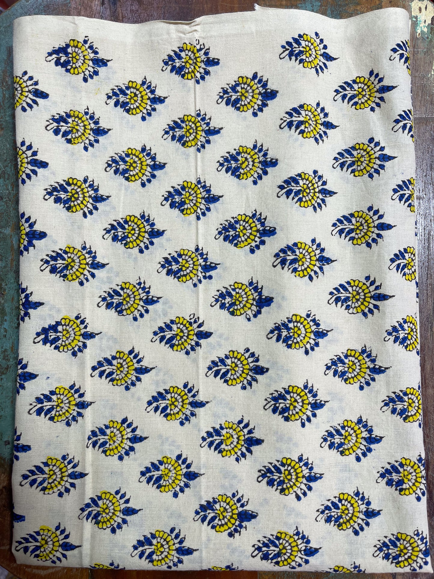 Handmade Natural Dyed Handblock Bagru / Dabu Printed Kota Doria Saree With Dabu Patch Border.