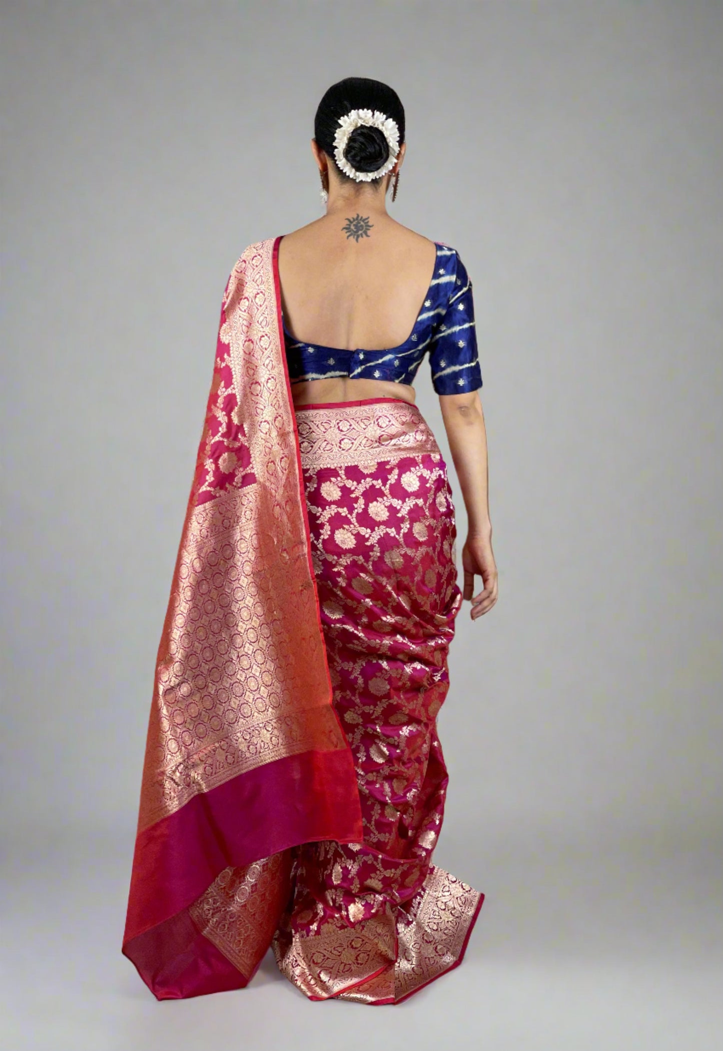 Deep Burgundy Colour Pure Handloom  Cutwork Katan Silk Saree.