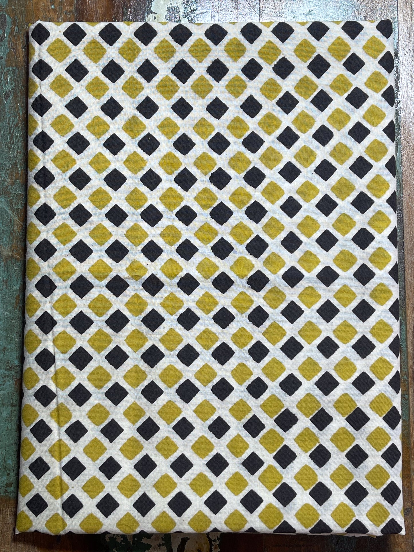 Handmade Natural Dyed Handblock Bagru / Dabu Printed Kota Doria Saree With Dabu Patch Border.