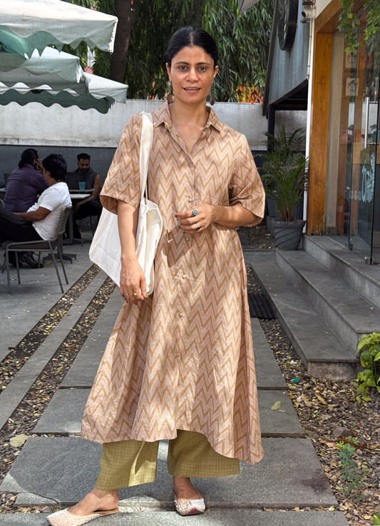 Handloom Linen By Linen Handblock Printed Kurta