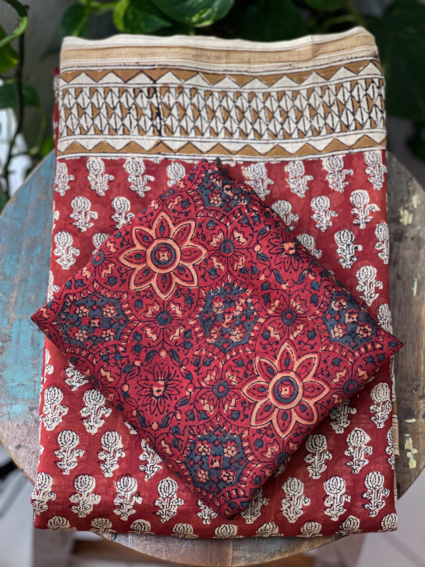 Natural Dyed Handblock Printed Chanderi Silk  Saree