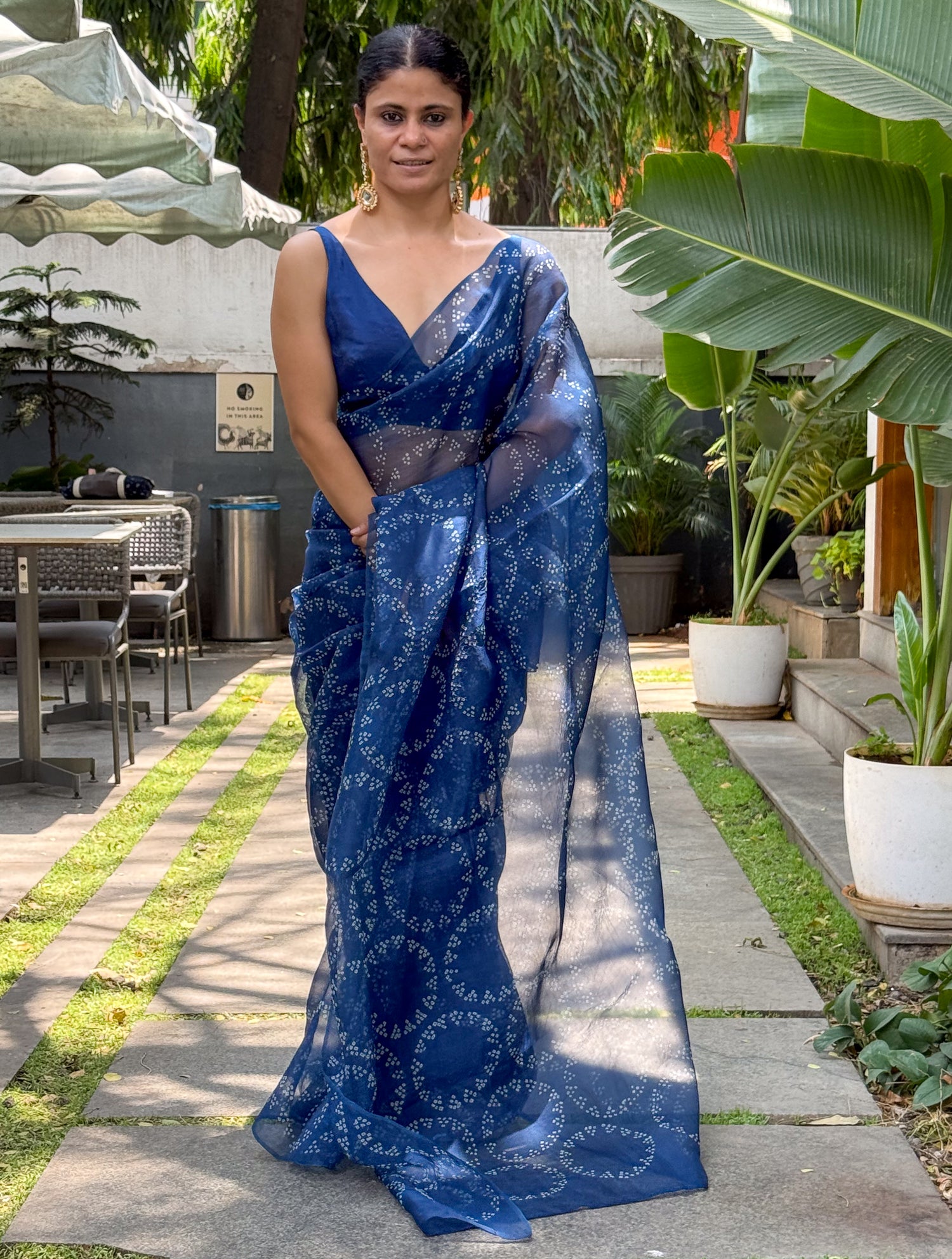 Handloom Bandhini Organza Silk Saree.