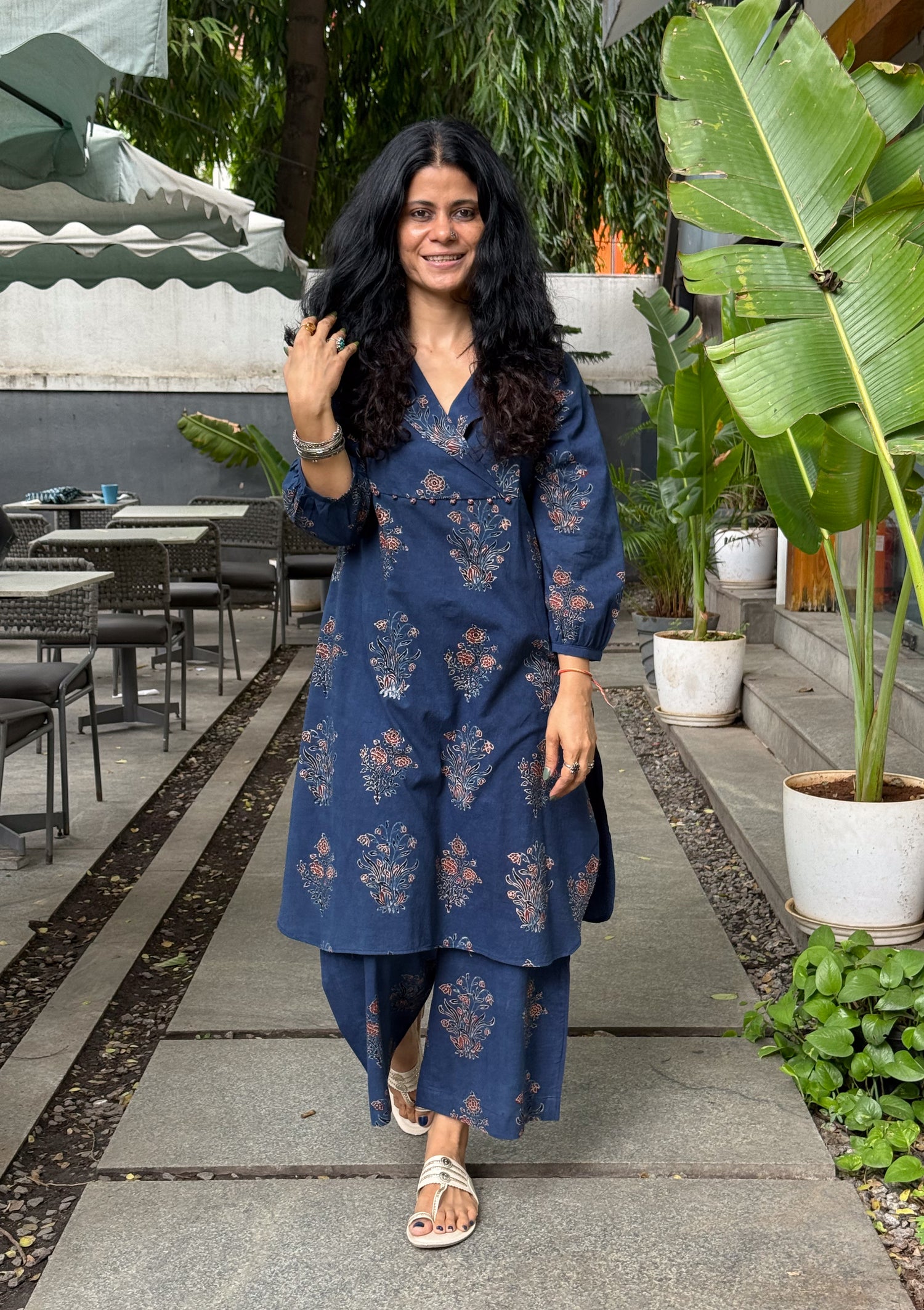 Cotton Handblock Printed Natural Dyed Ajrakh Kurta