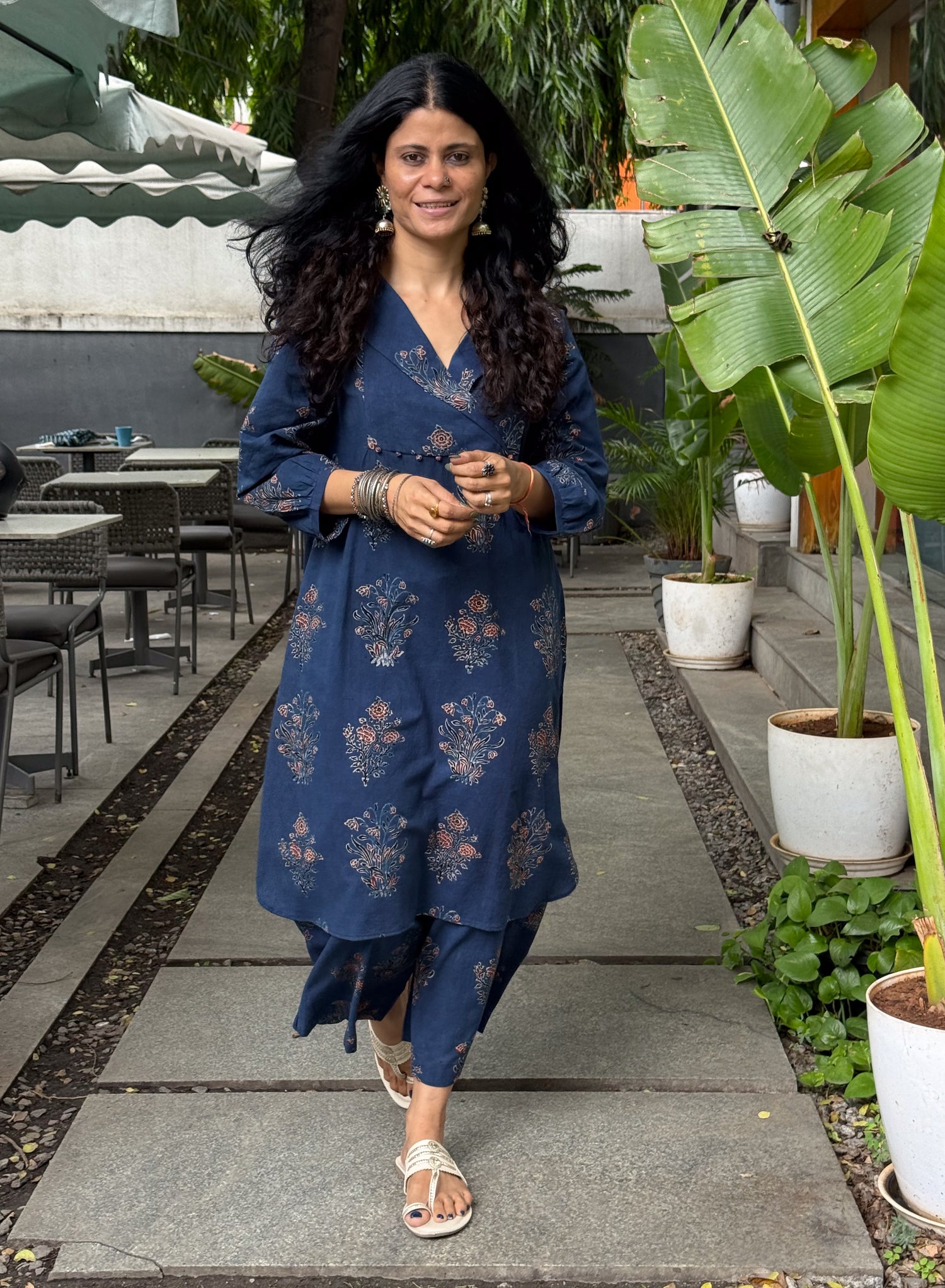 Cotton Handblock Printed Natural Dyed Ajrakh Kurta