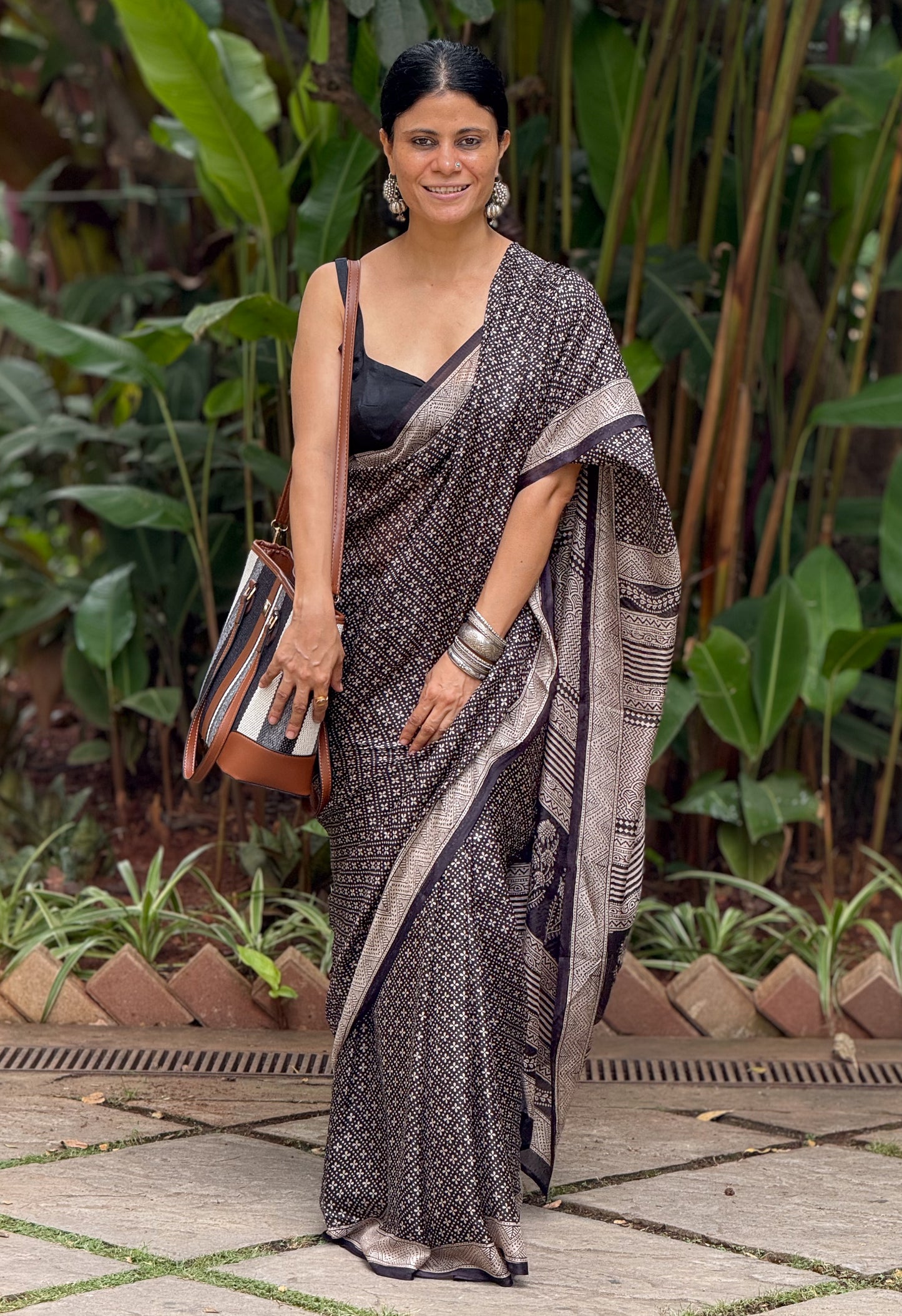 Handloom Kota Silk With Handblock Bagh Printed.