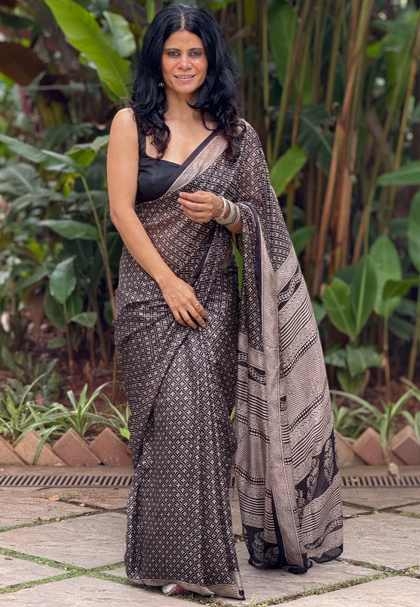 Handloom Kota Silk With Handblock Bagh Printed.