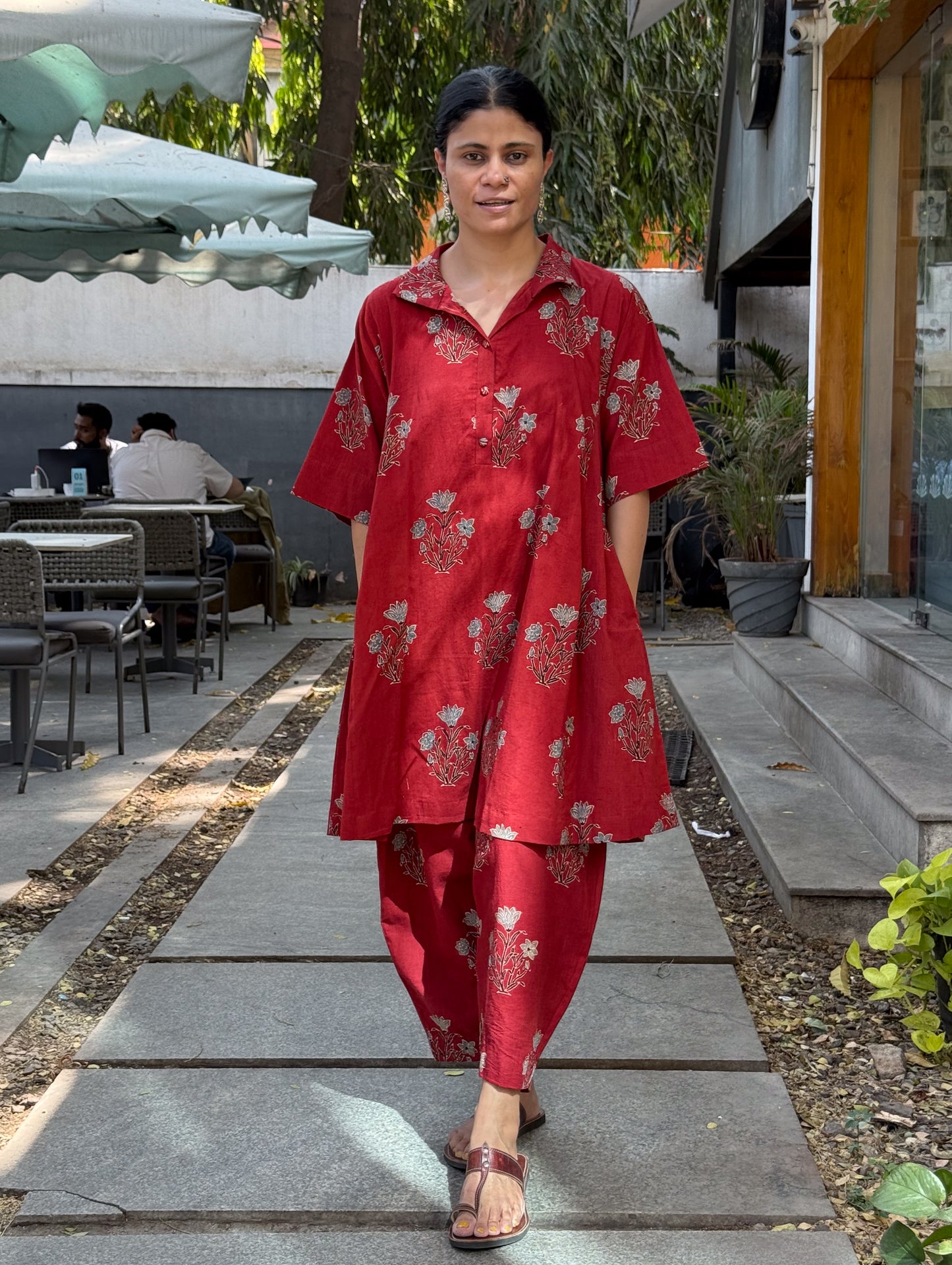 Cotton Handblock Printed Natural Dyed Ajrakh Pant