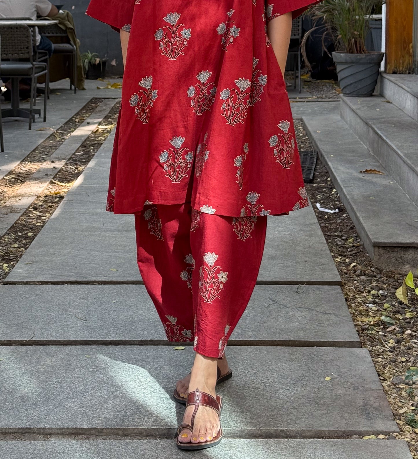 Cotton Handblock Printed Natural Dyed Ajrakh Pant