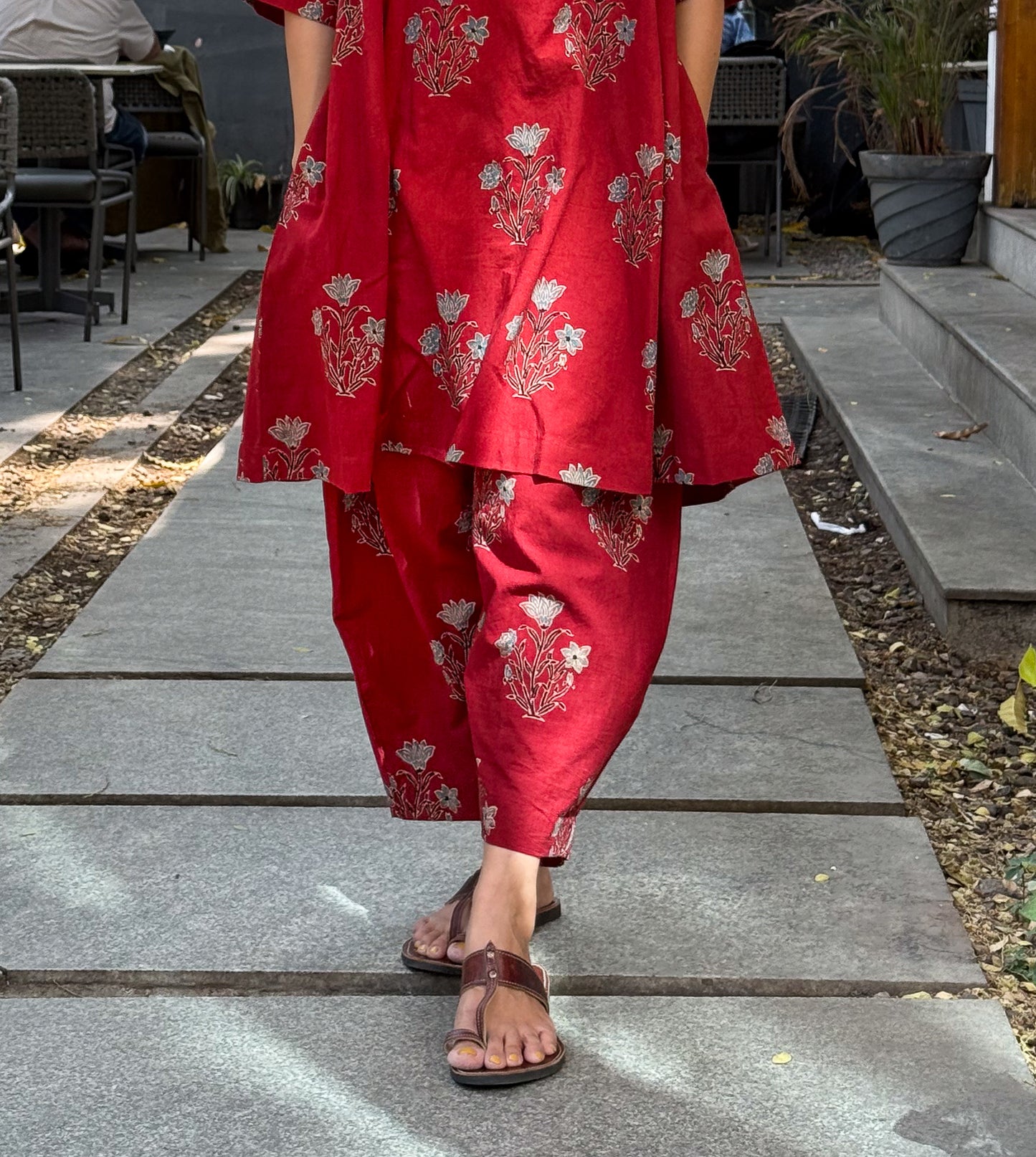 Cotton Handblock Printed Natural Dyed Ajrakh Pant