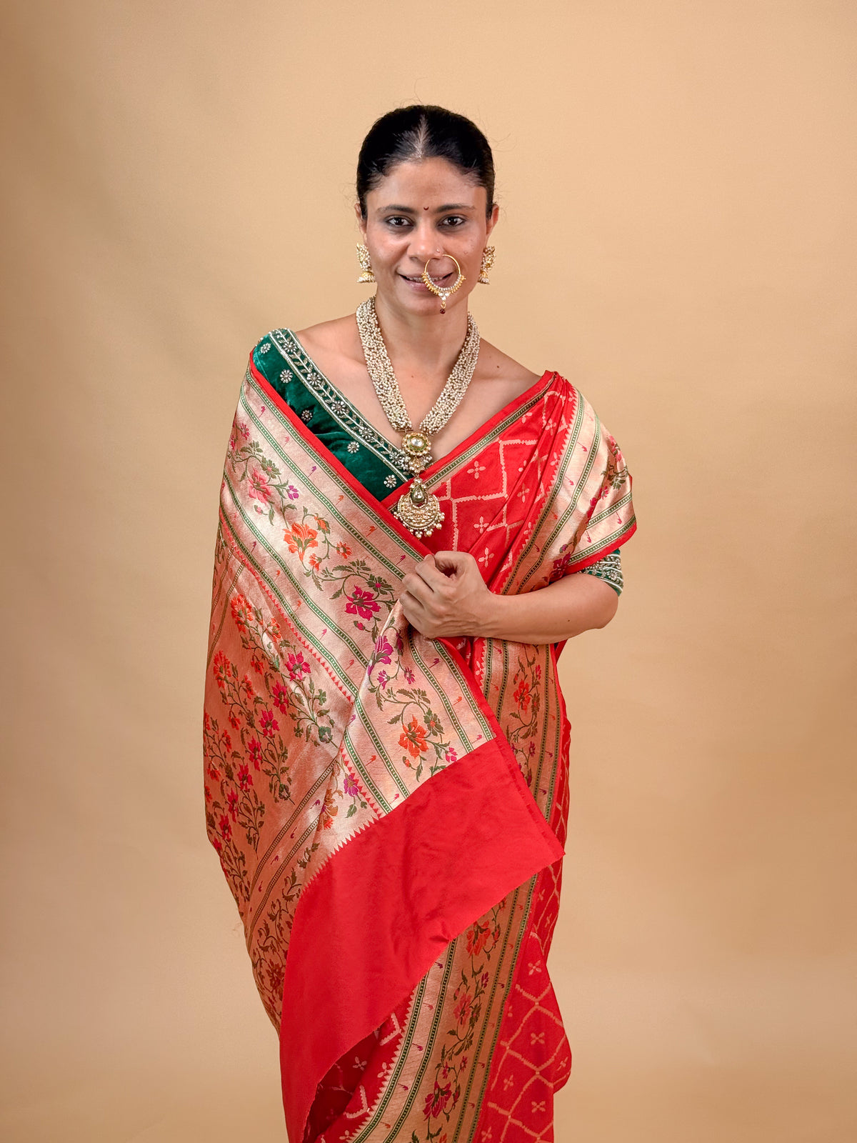 Handloom Paithani Cutwork Pure Katan Banarasi Silk Saree