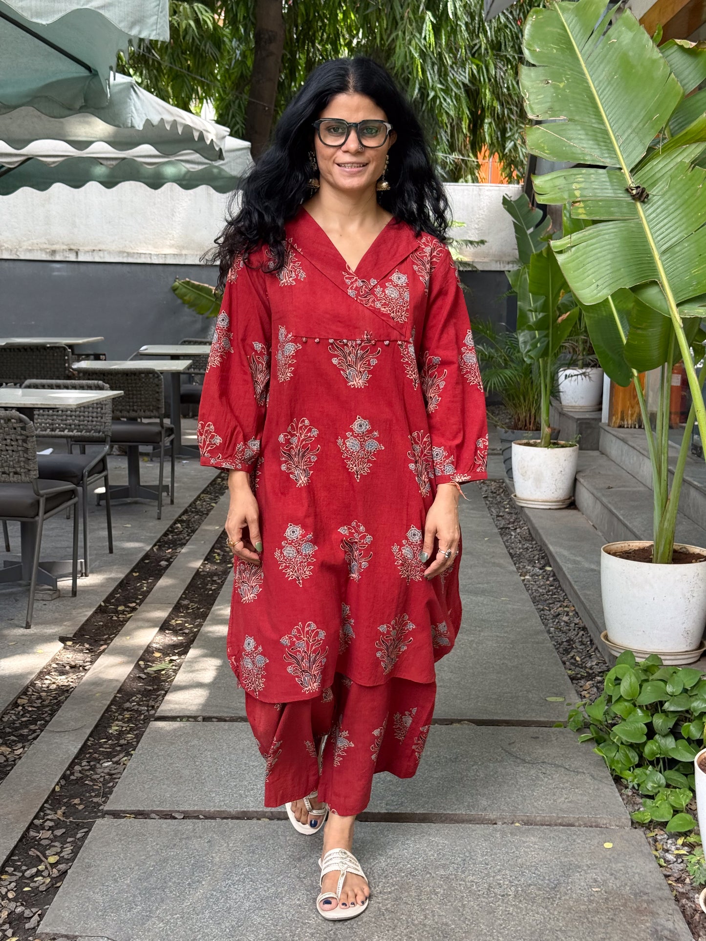Cotton Handblock Printed Natural Dyed Ajrakh Kurta
