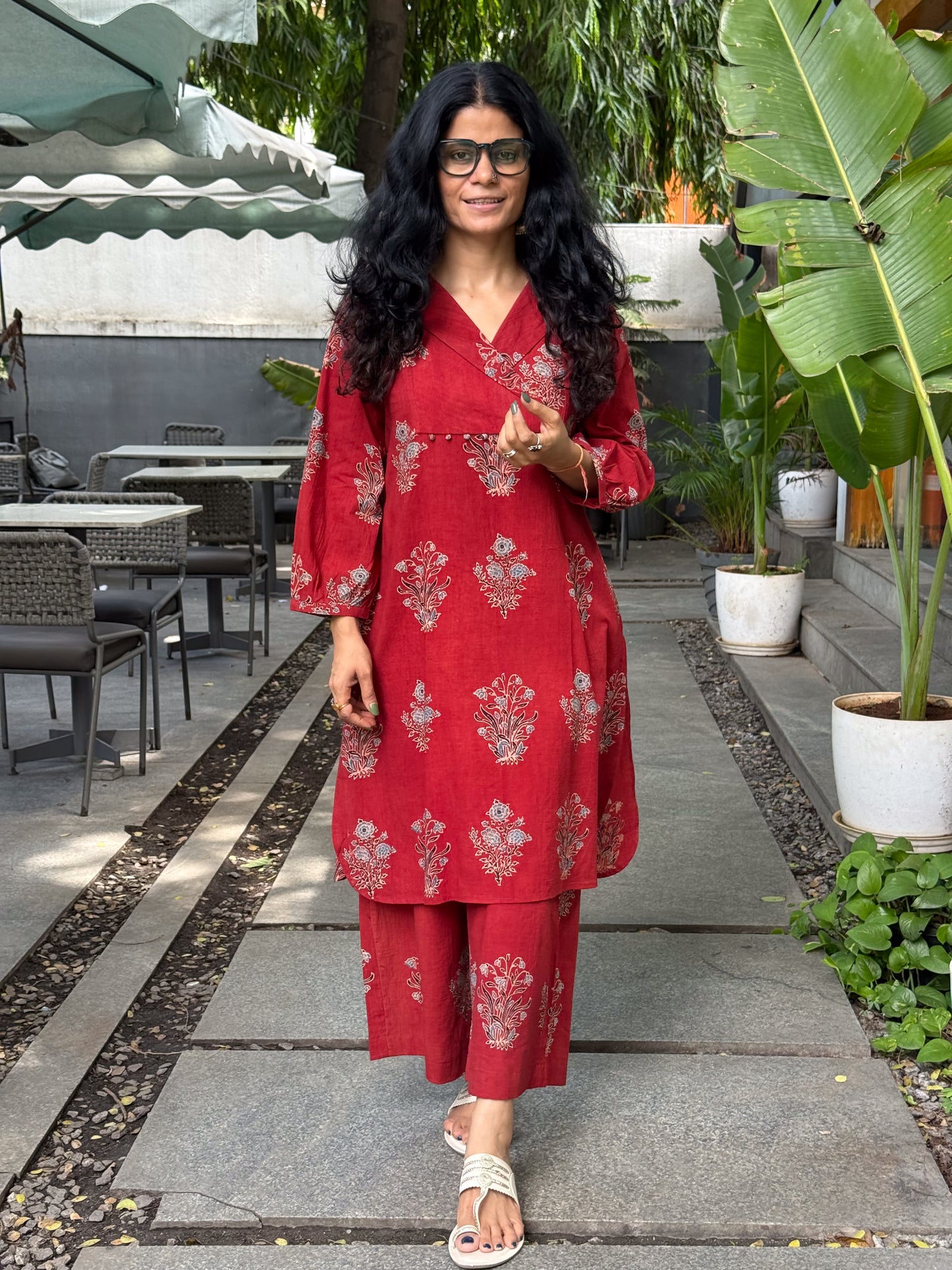 Cotton Handblock Printed Natural Dyed Ajrakh Kurta