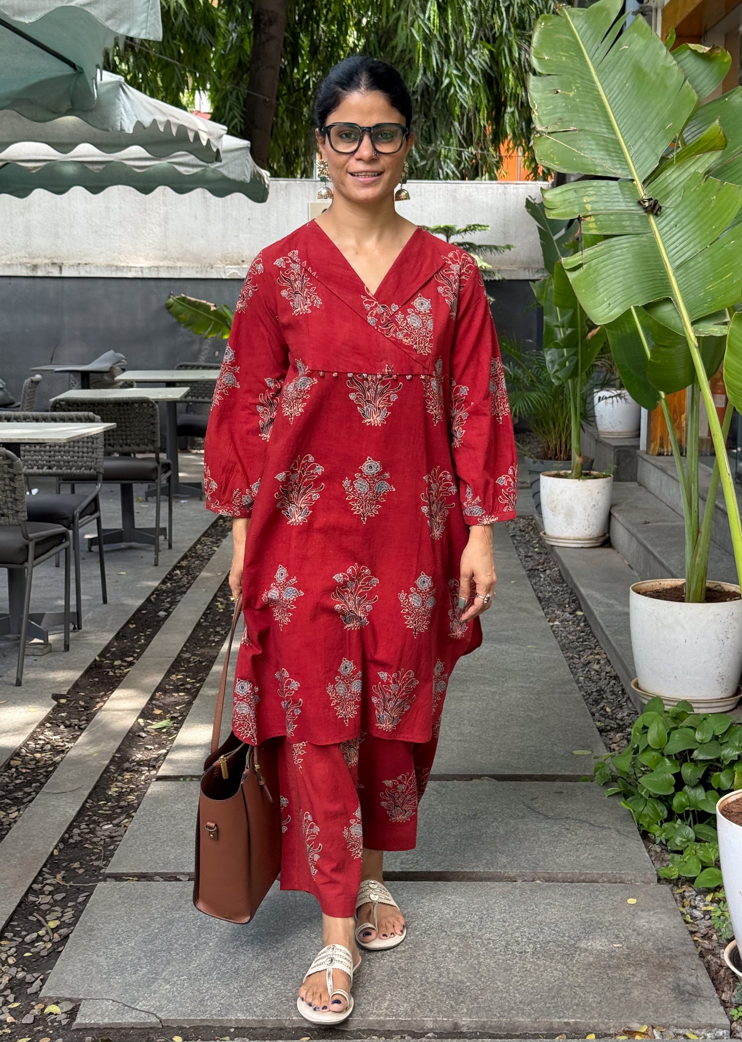 Cotton Handblock Printed Natural Dyed Ajrakh Kurta
