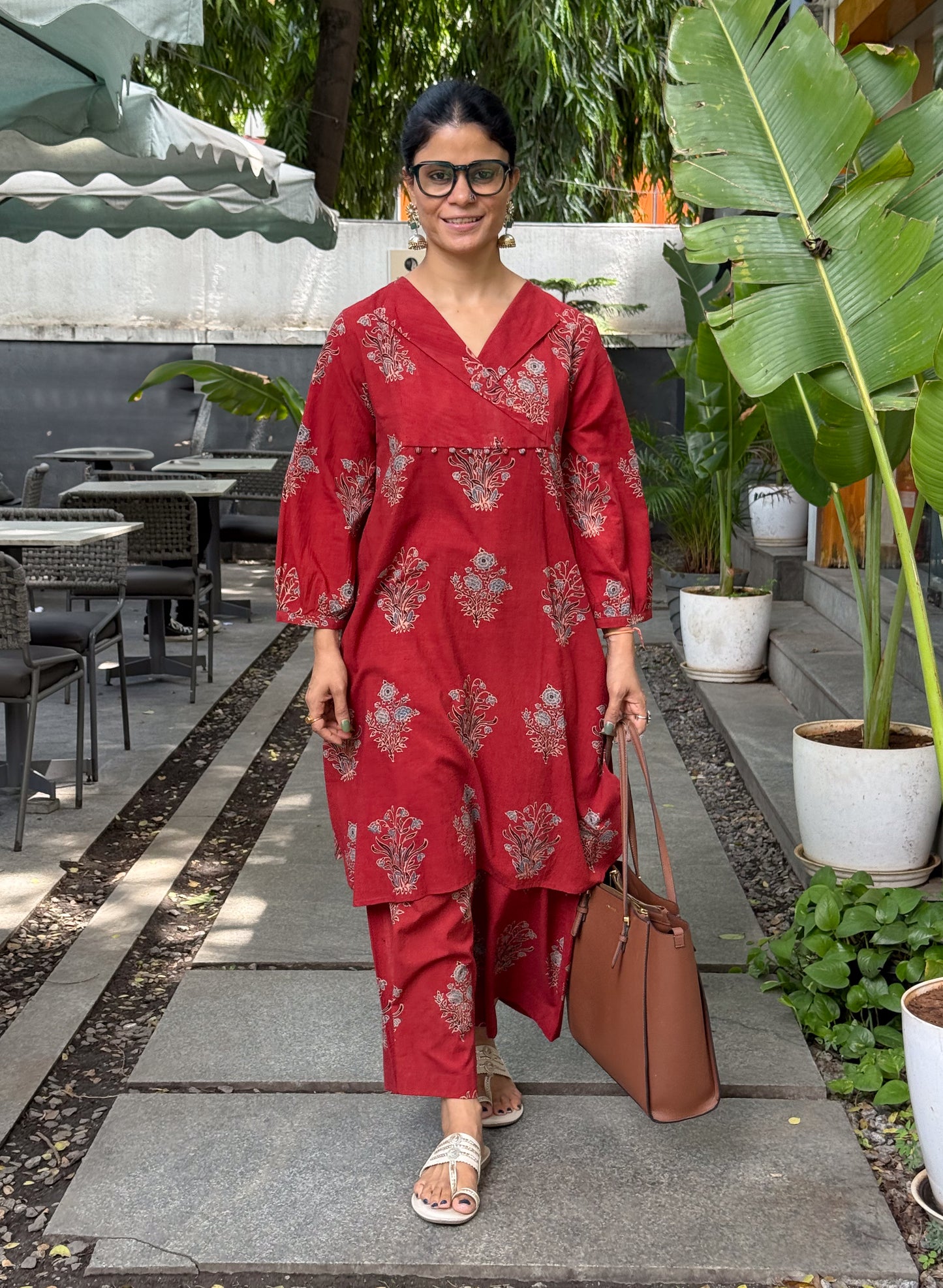 Cotton Handblock Printed Natural Dyed Ajrakh Kurta