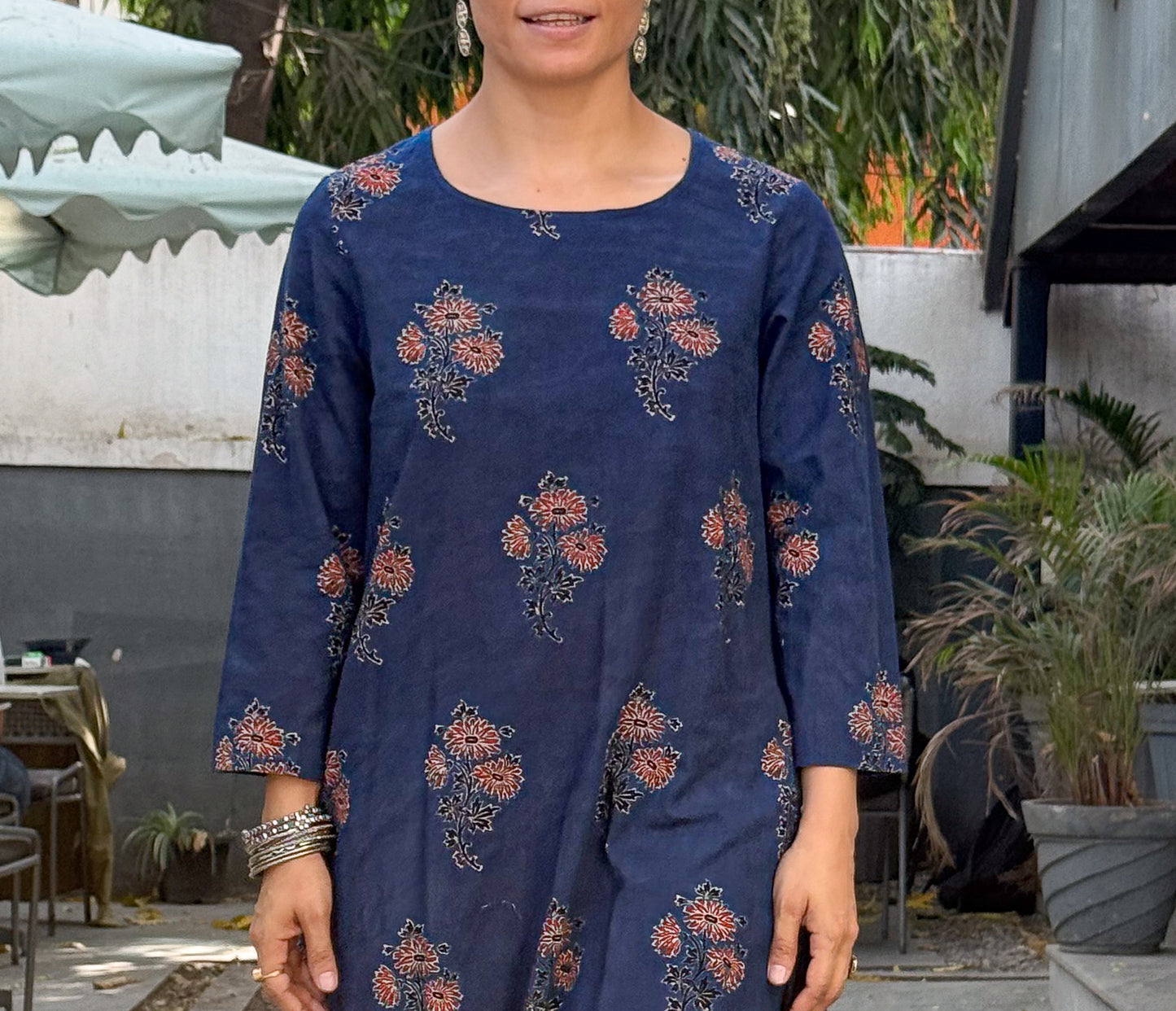 Cotton Handblock Printed Natural Dyed Ajrakh Kurta