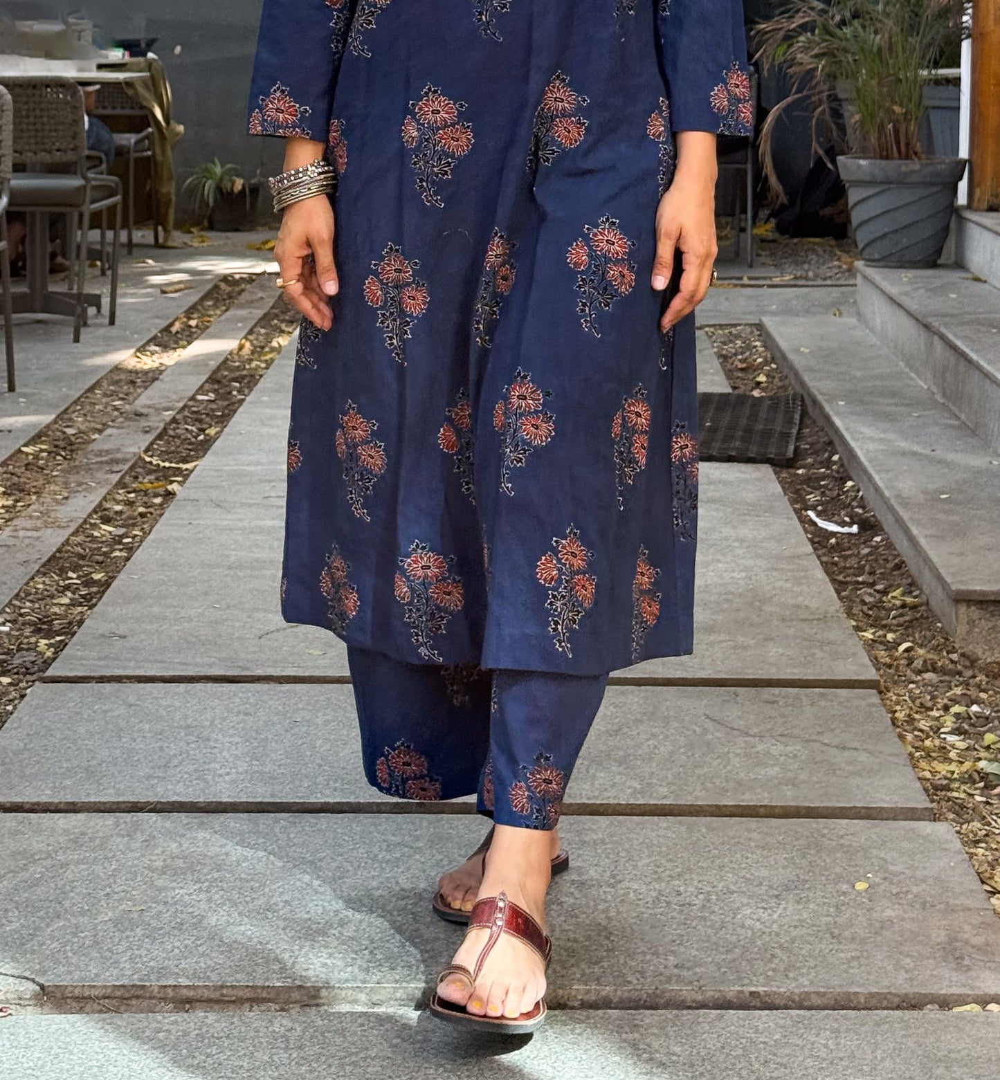 Cotton Handblock Printed Natural Dyed Ajrakh Pant